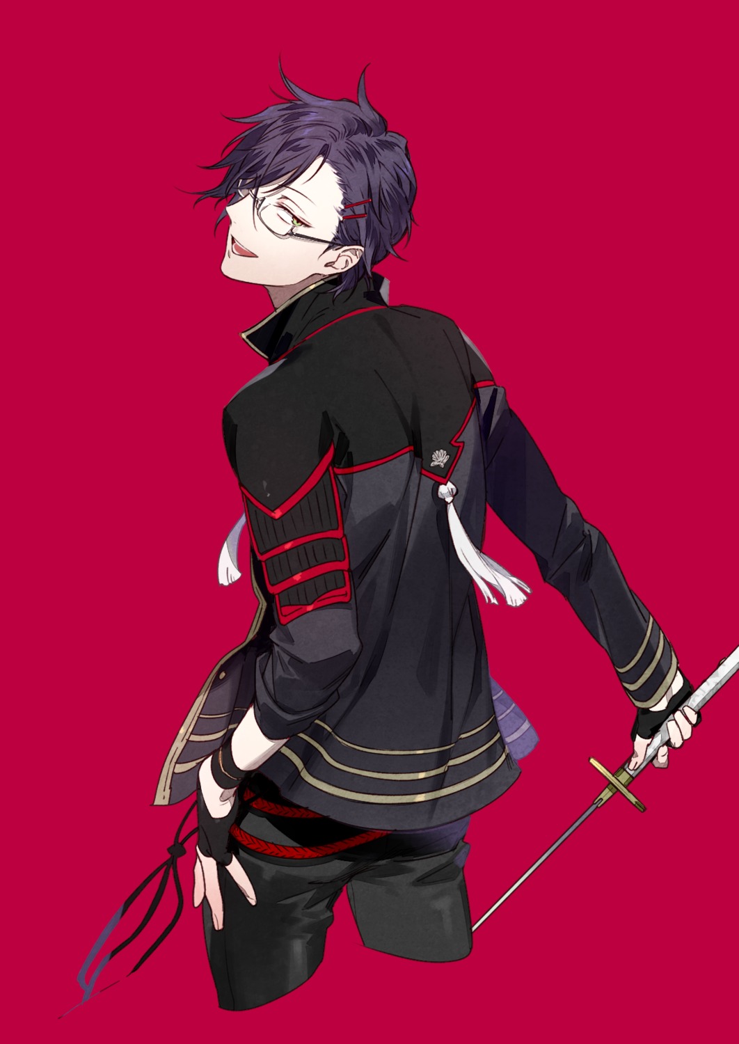 akashi_kuniyuki kazari_tayu male megane sword touken_ranbu