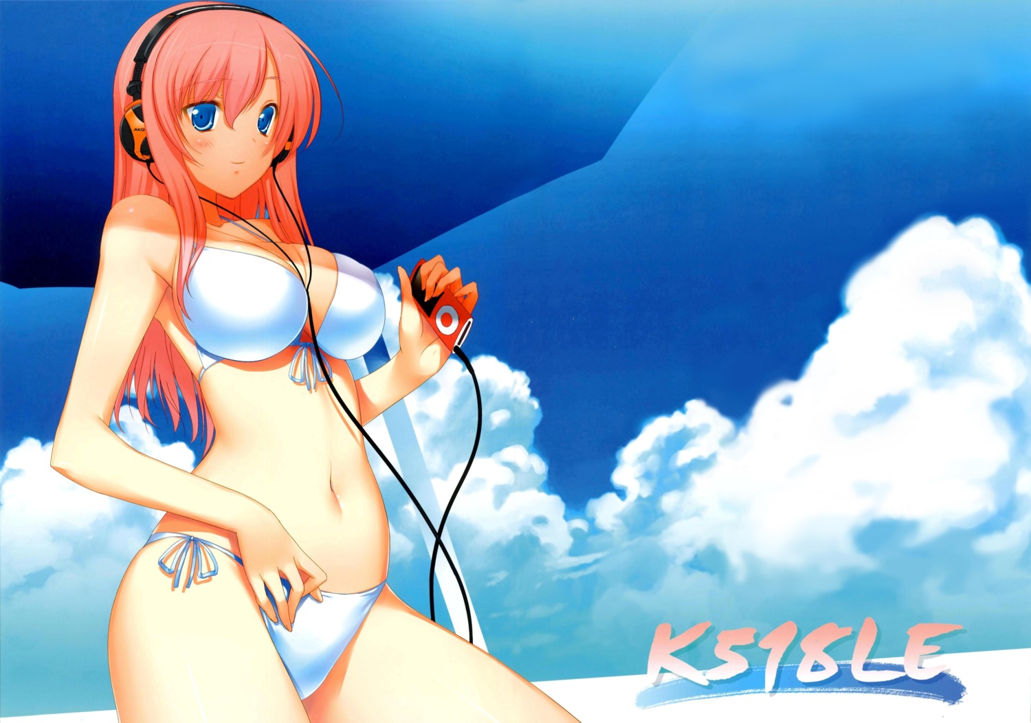 47agdragon bikini cleavage erect_nipples fixed headphones megurine_luka swimsuits vocaloid