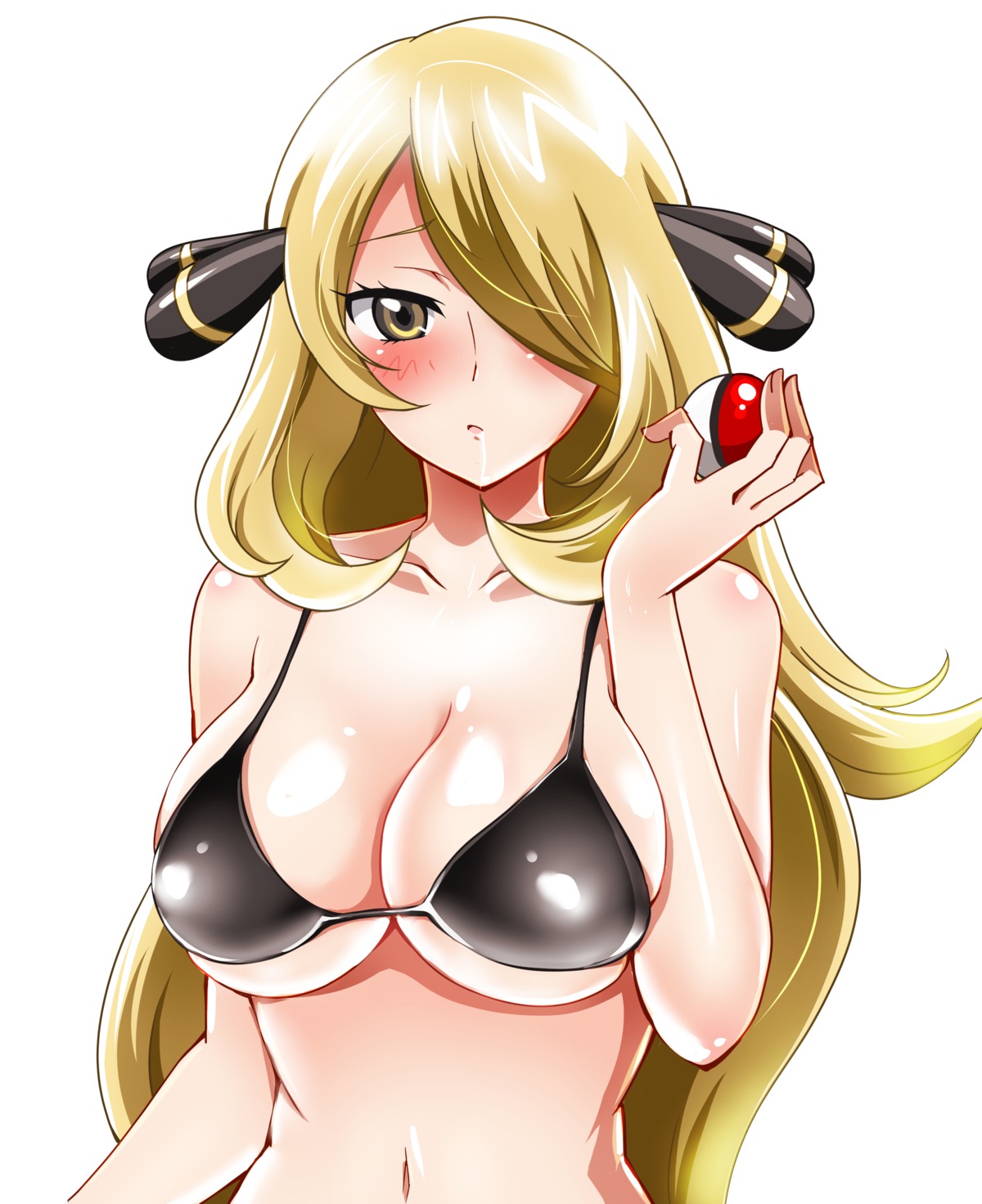 bikini_top cleavage pokemon pokemon_bdsp pokemon_dppt sharumon shirona_(pokemon) swimsuits underboob