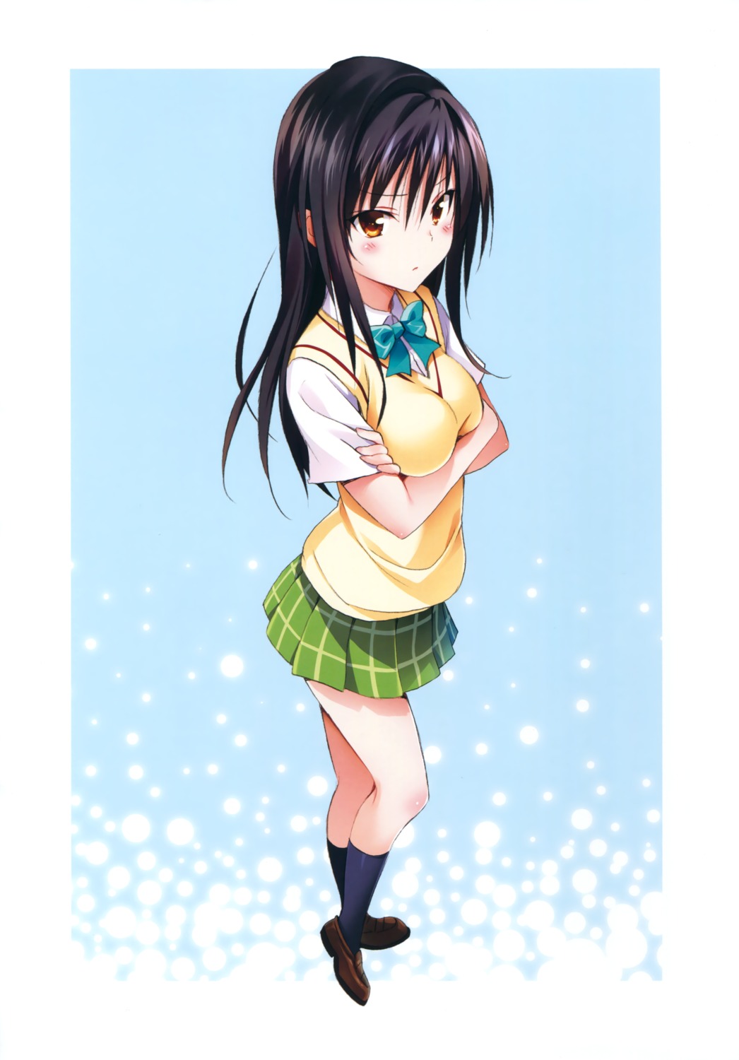 breast_hold kotegawa_yui seifuku to_love_ru to_love_ru_darkness yabuki_kentarou