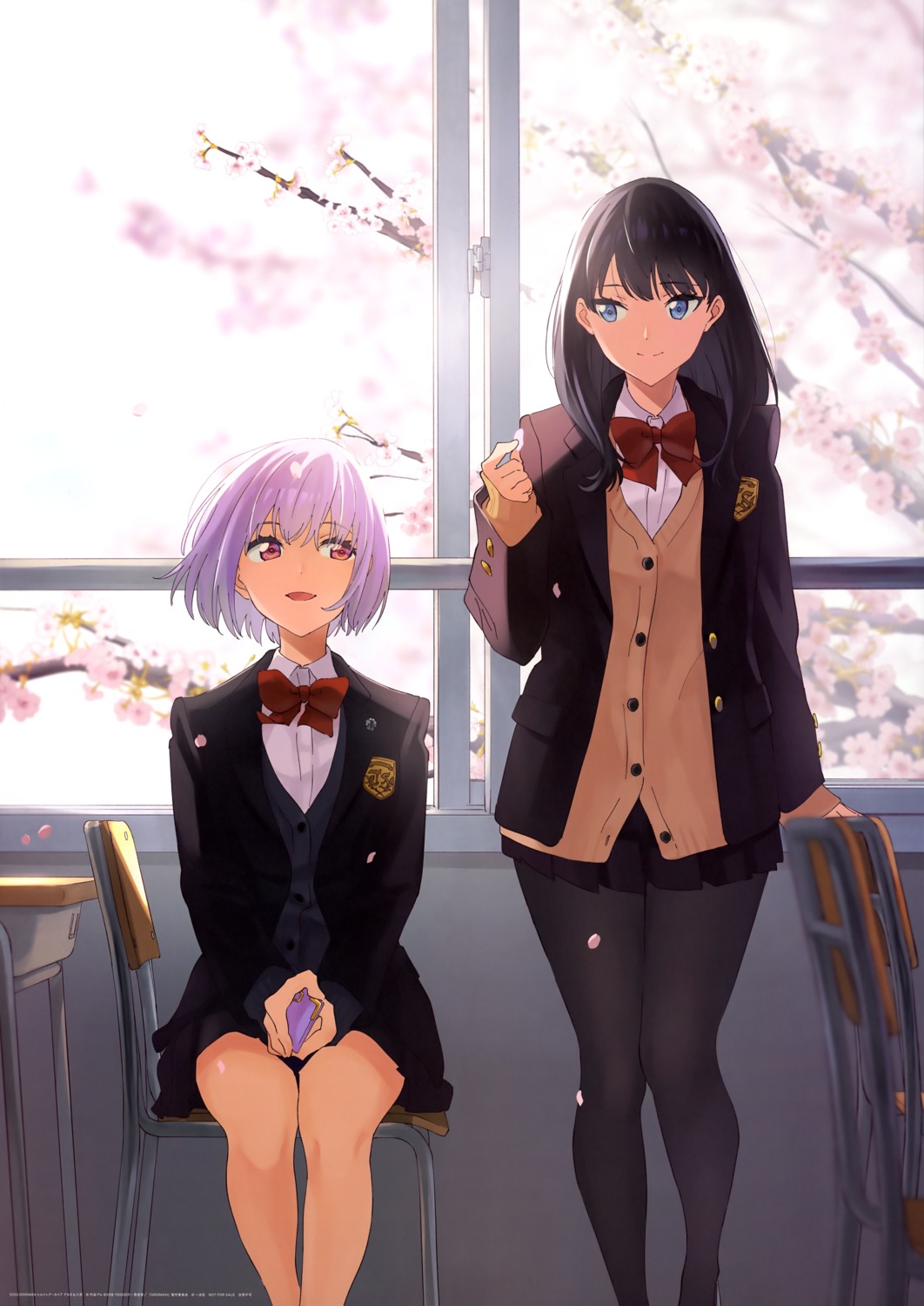 pantyhose seifuku shinjou_akane ssss.gridman sweater takarada_rikka