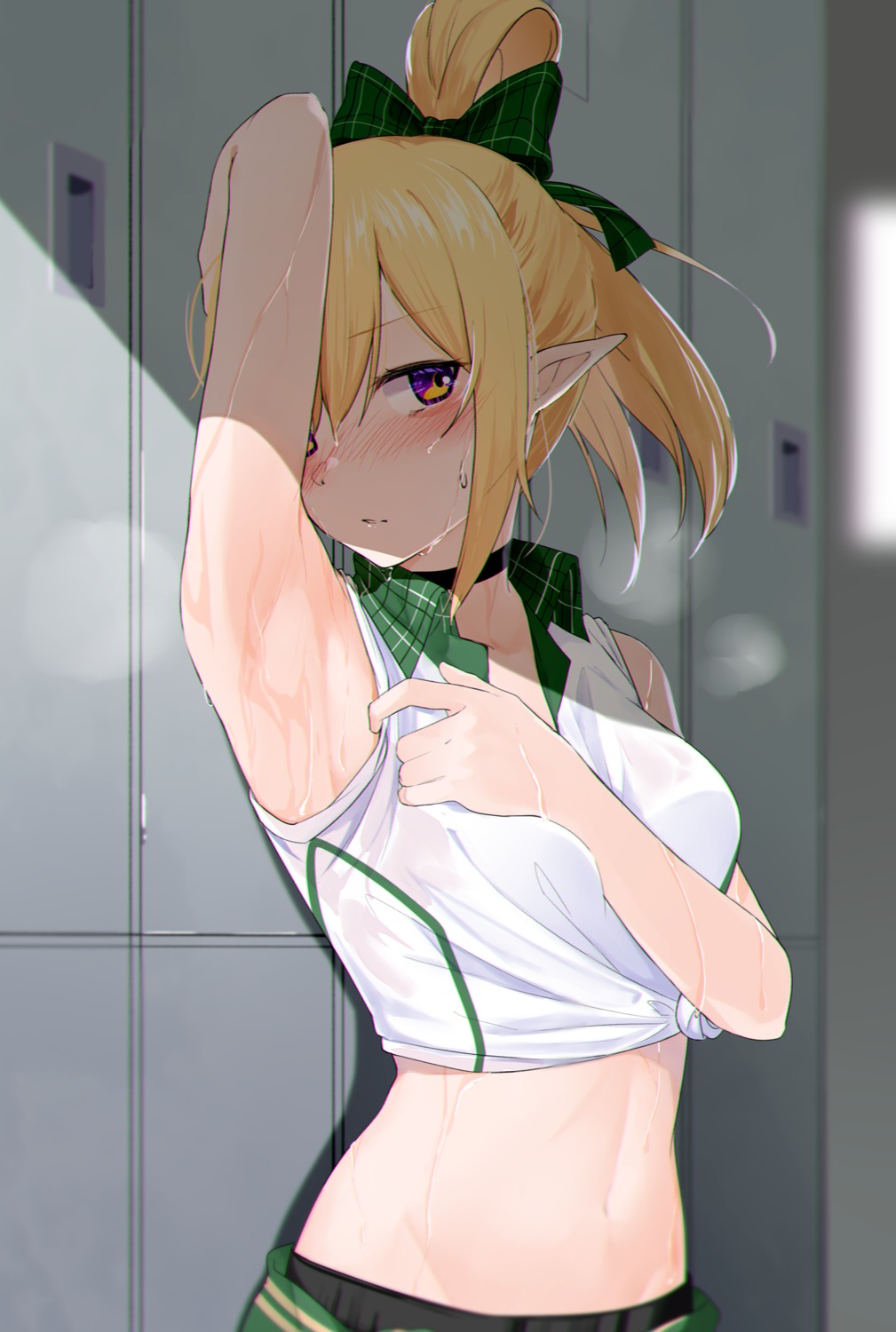 bigappletart gym_uniform kuroe_hanako pantsu pointy_ears princess_connect princess_connect!_re:dive see_through wet wet_clothes