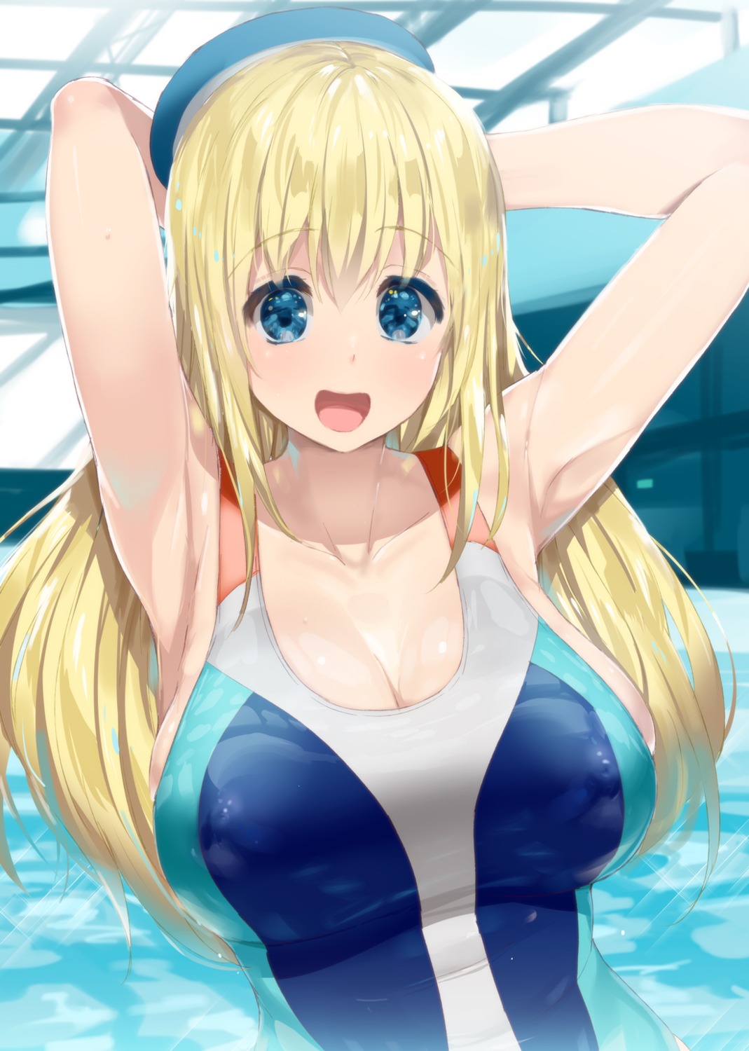 atago_(kancolle) cleavage erect_nipples kantai_collection kusaka_souji swimsuits