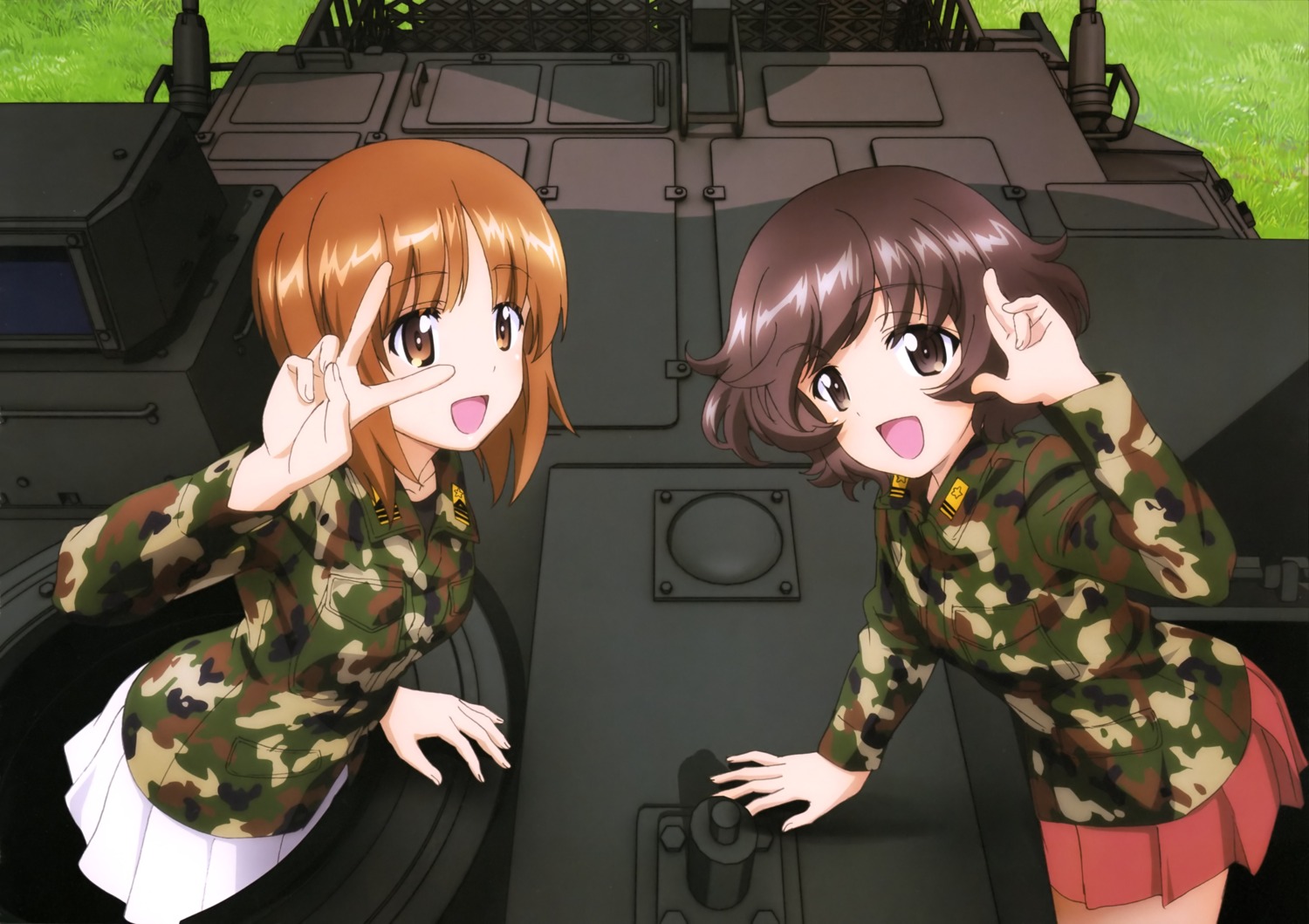 akiyama_yukari girls_und_panzer itou_takeshi nishizumi_miho uniform