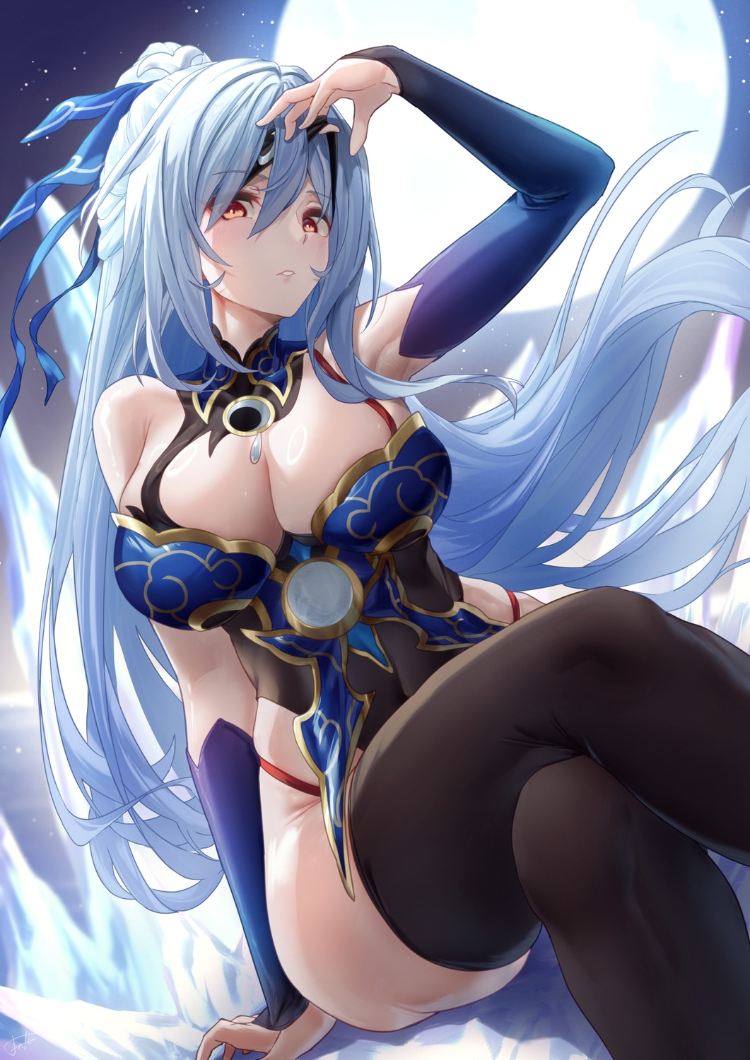 honkai:_star_rail jingliu no_bra thighhighs xfate