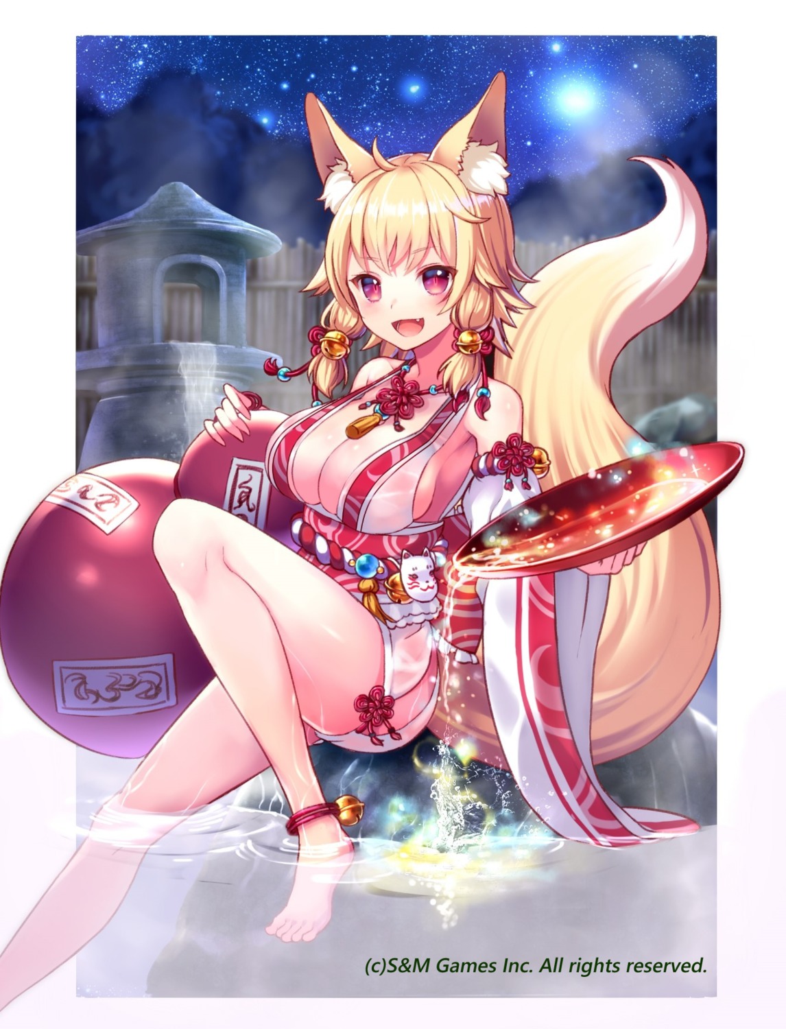 natsume mame animal ears feet japanese clothes <b>kitsune</b> onsen tail wet #4203...