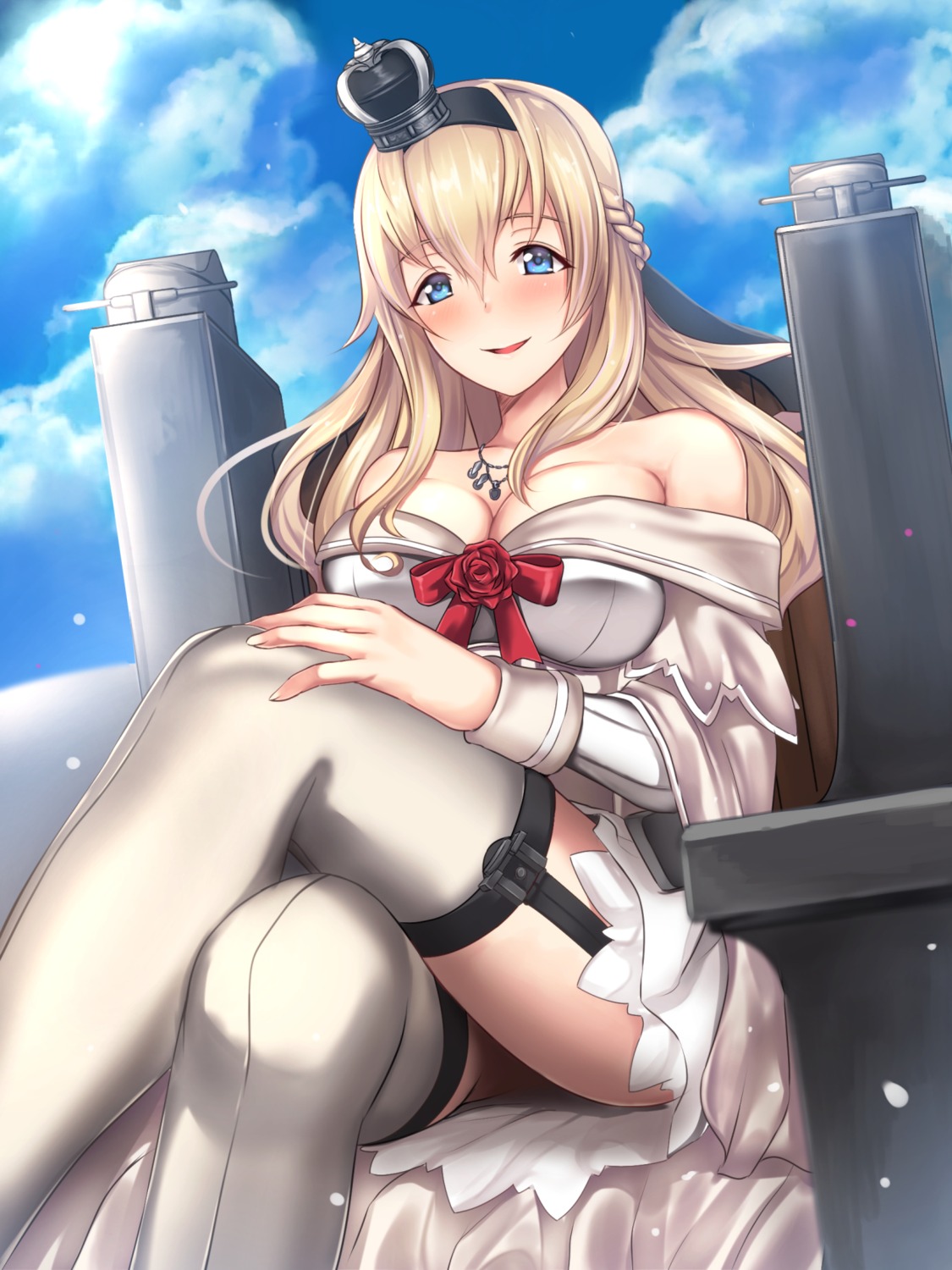 cleavage dress kantai_collection stockings thighhighs untsue warspite_(kancolle)
