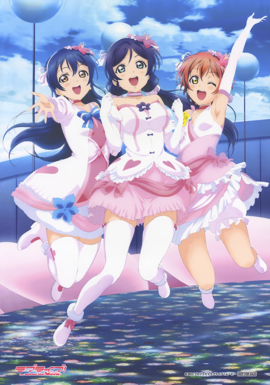 dress heels hoshizora_rin love_live! sonoda_umi thighhighs toujou_nozomi