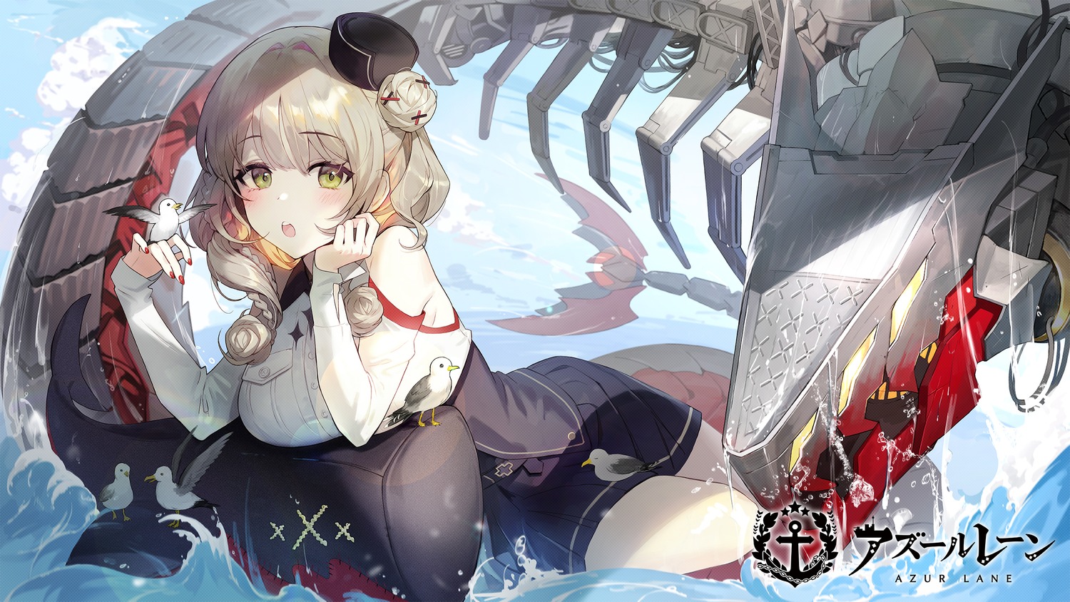 azur_lane luetzow_(azur_lane) monster soyoong_jun wallpaper wet