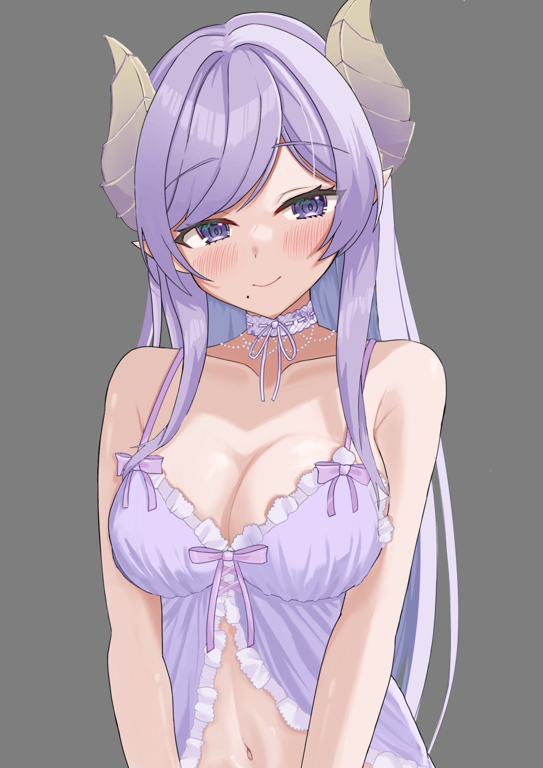 cleavage honey_strap horns pajama pointy_ears saionji_mary tagme transparent_png