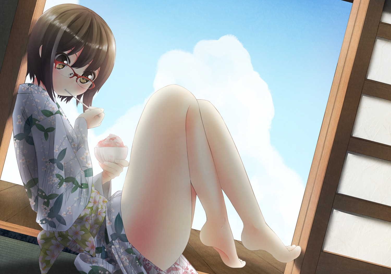 feet megane nekobaka yukata