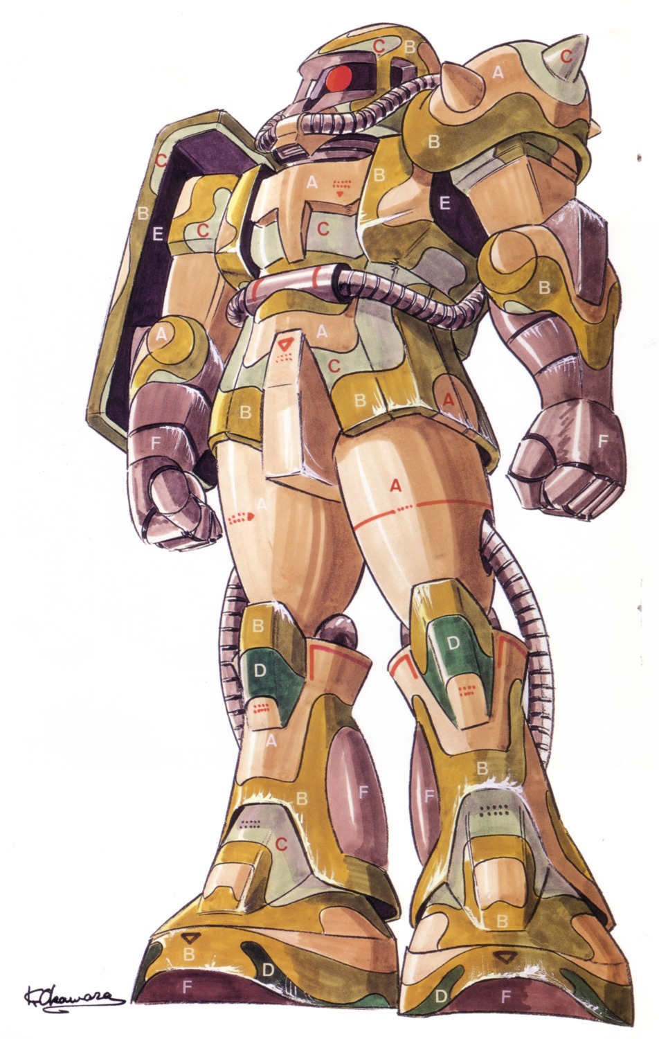 gundam mecha ms-06_zaku_ii okawara_kunio