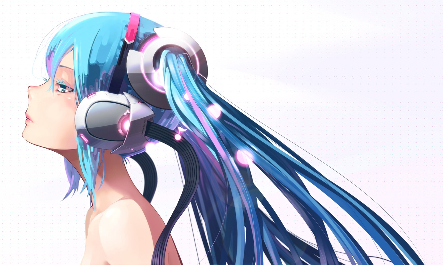 hatsune_miku headphones pomon_illust vocaloid