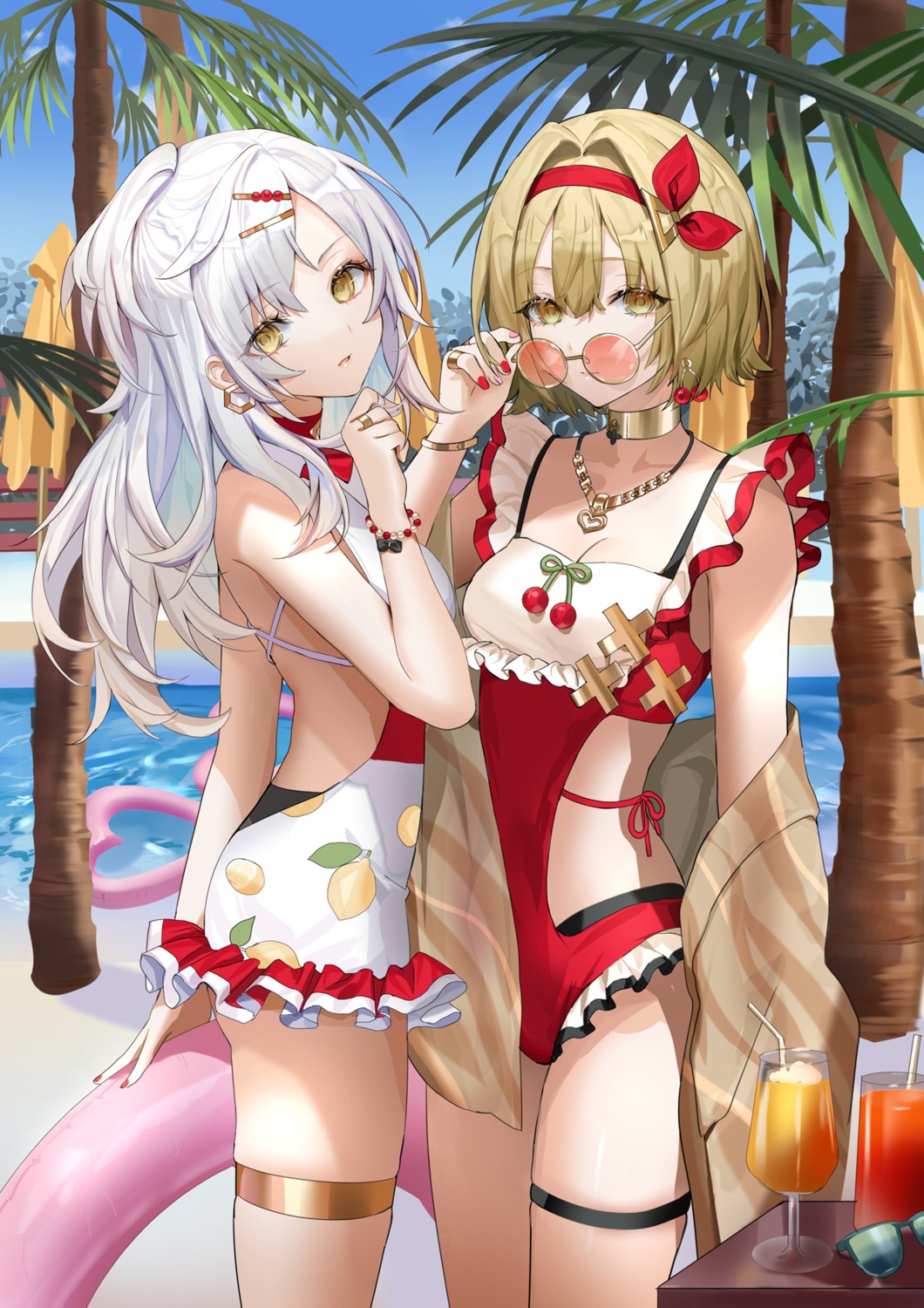 cleavage garter lloule megane swimsuits