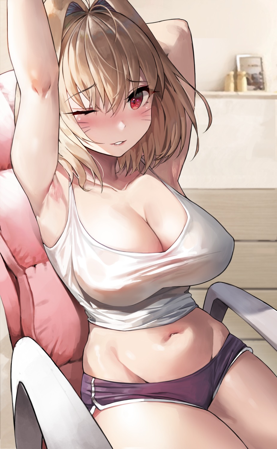 arcueid_brunestud areola erect_nipples no_bra see_through shirt_lift suou-sensei tsukihime