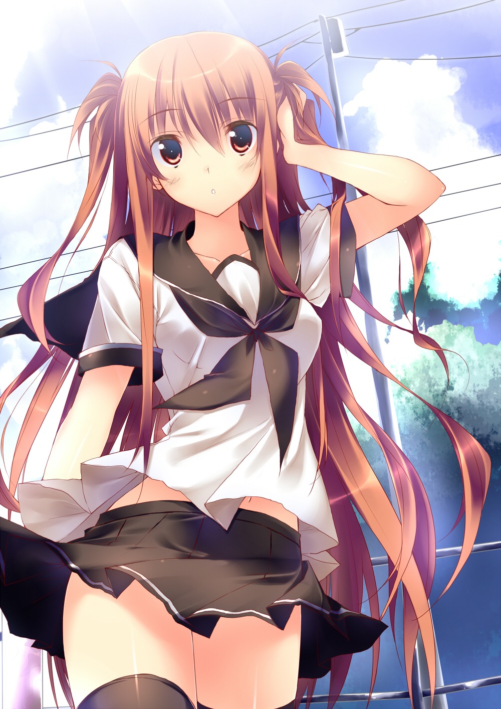 kuwashima_rein seifuku thighhighs tororoin_niina