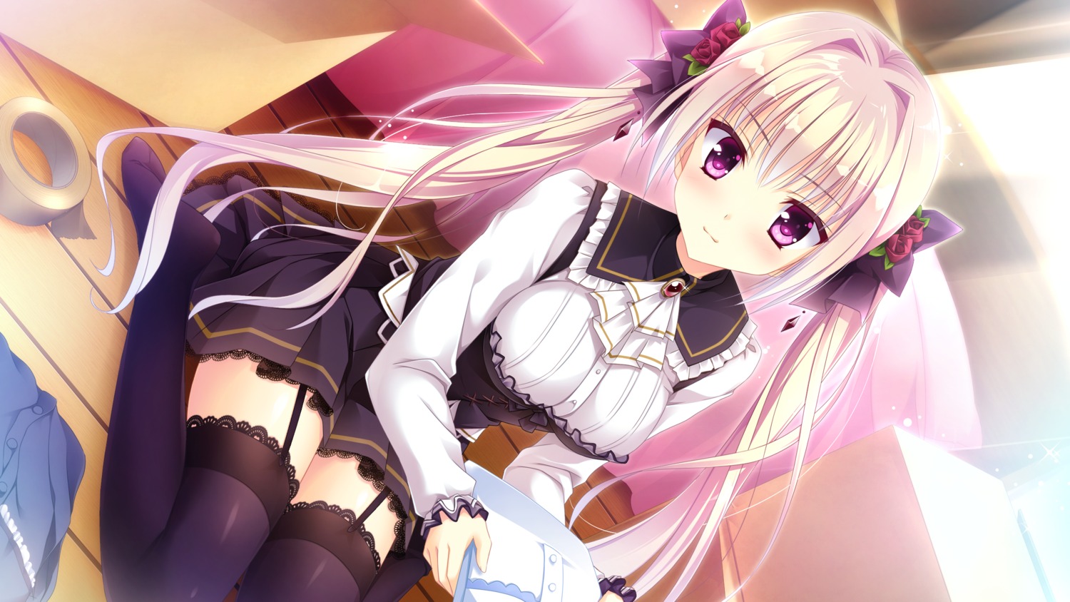 ensemble_(company) game_cg hiiragi_mio kimishima_ao koi_suru_kimochi_no_kasanekata stockings thighhighs