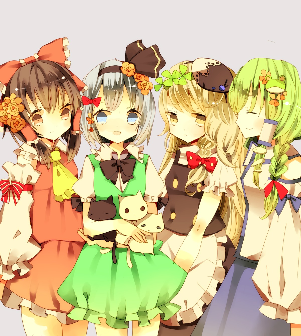 cha_goma hakurei_reimu kirisame_marisa kochiya_sanae konpaku_youmu neko touhou