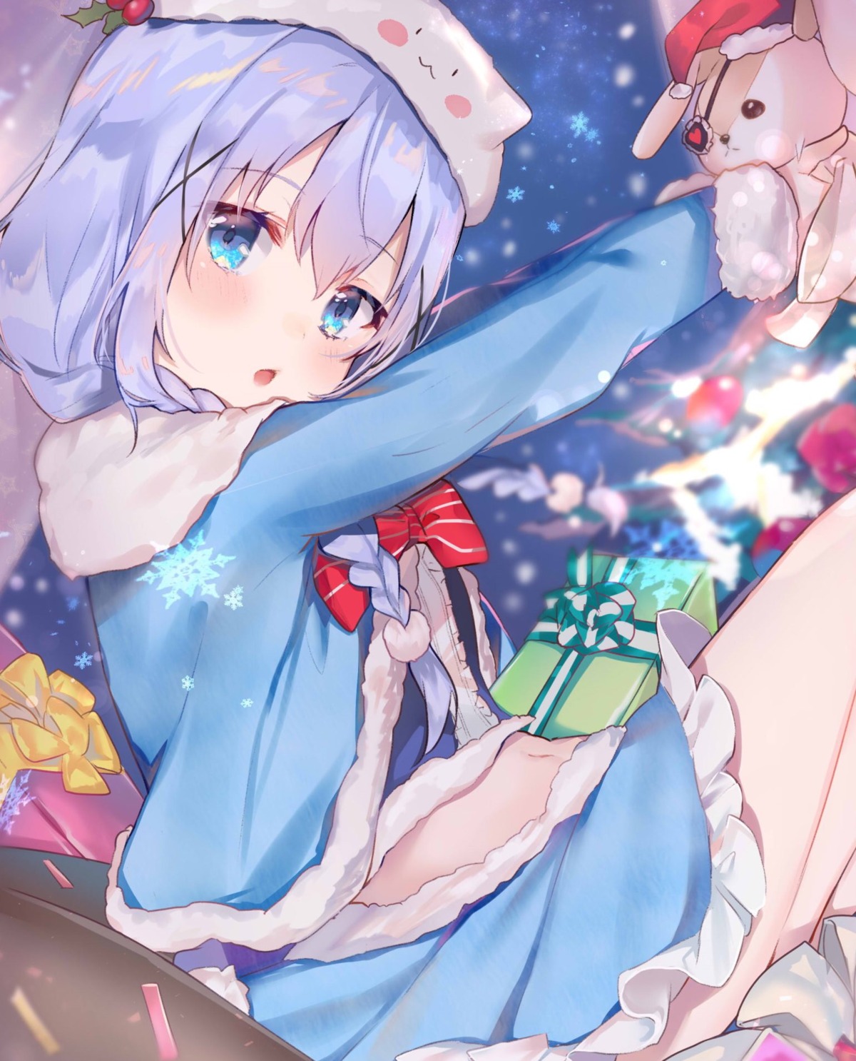 christmas eyepatch gochuumon_wa_usagi_desu_ka? kafuu_chino nanakagura