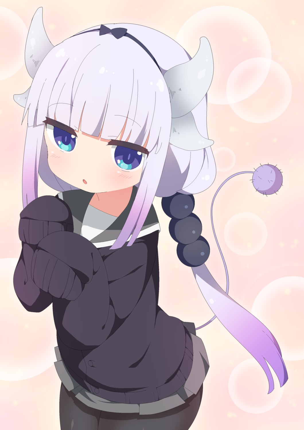 horns kanna_kamui kobayashi-san_chi_no_maidragon pantyhose seifuku sweater tail tomo_(ryo_i_so_)