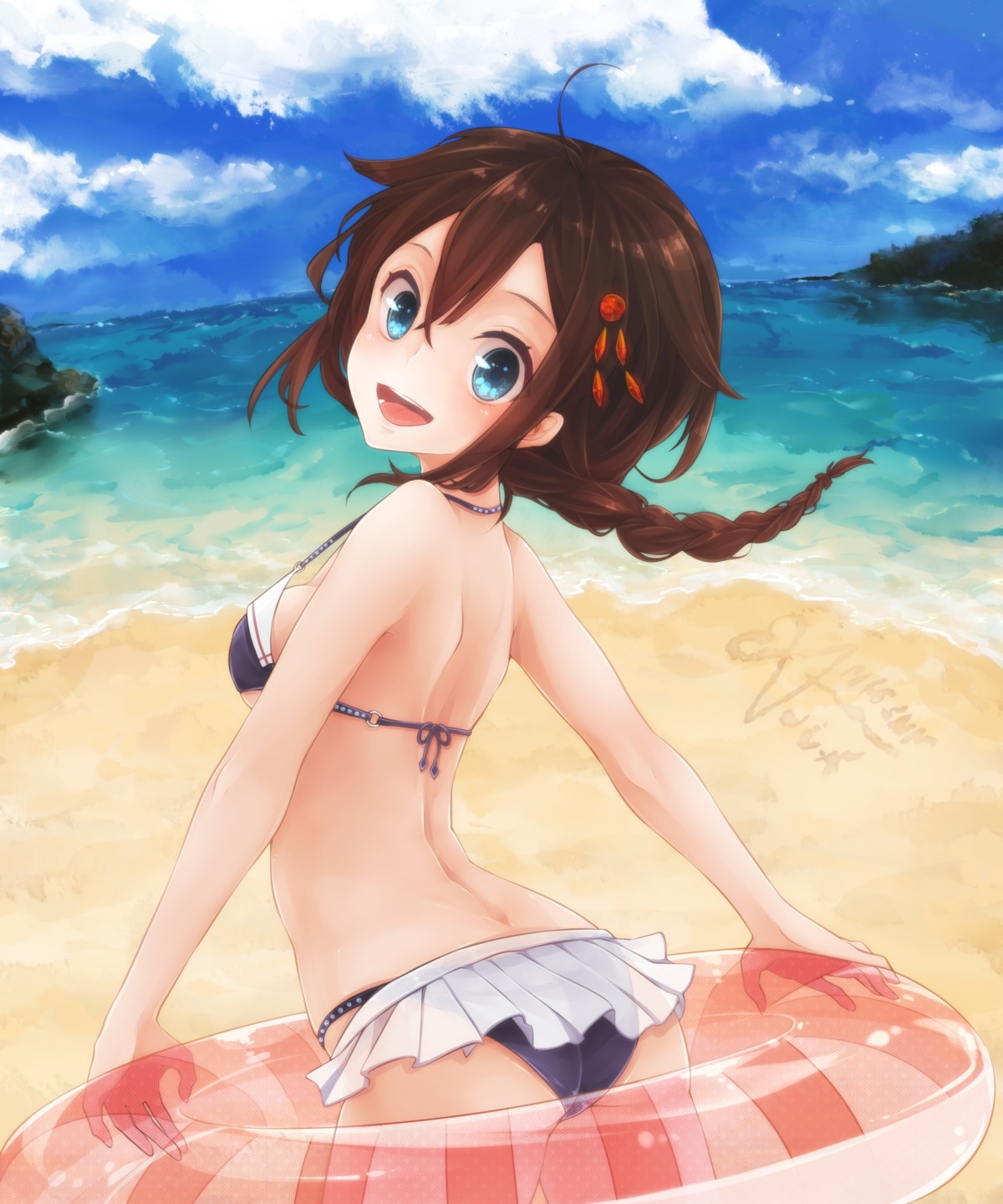 ass bikini cointreau kantai_collection shigure_(kancolle) swimsuits underboob