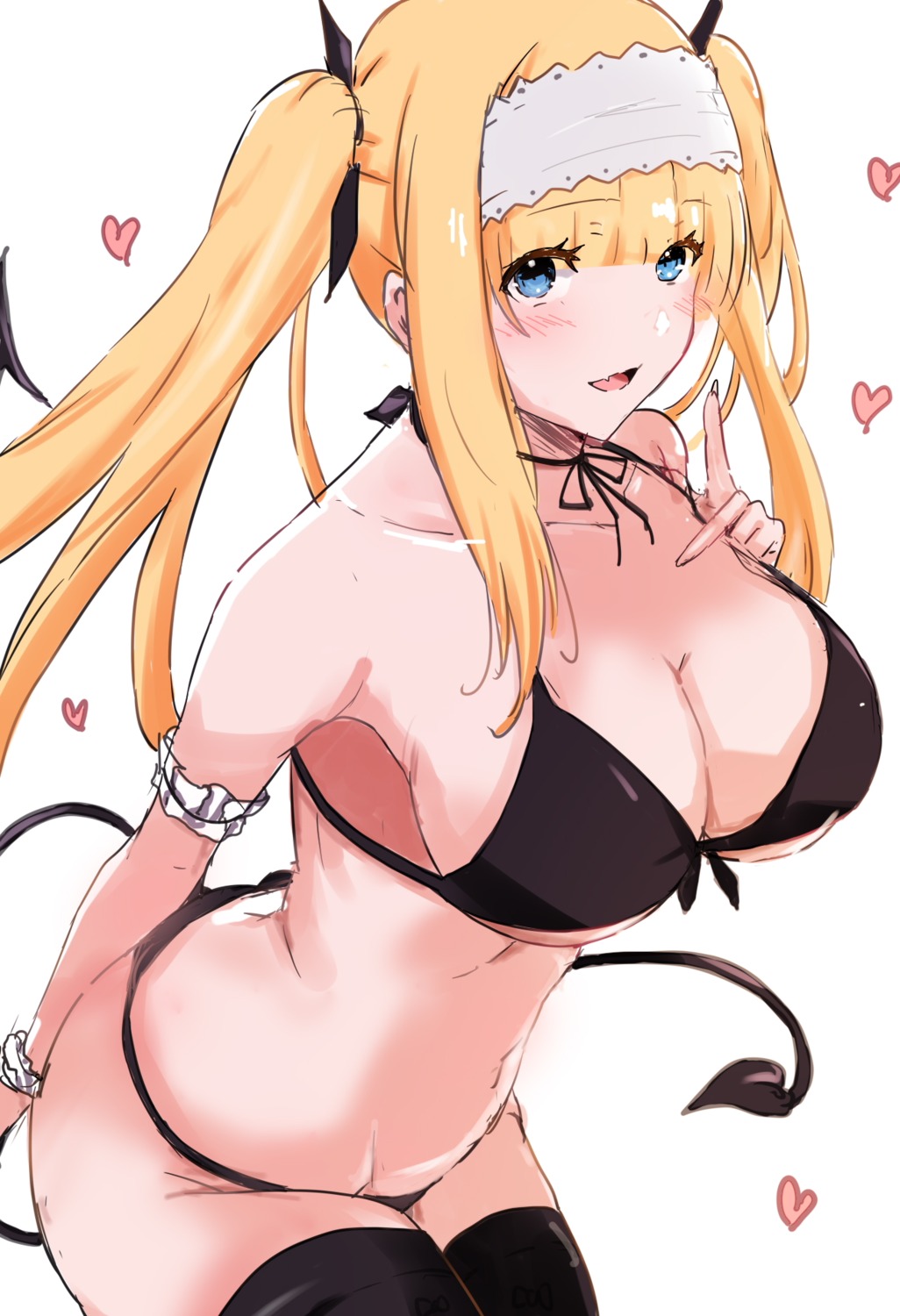 bikini ekaki_kukuma swimsuits tail thighhighs