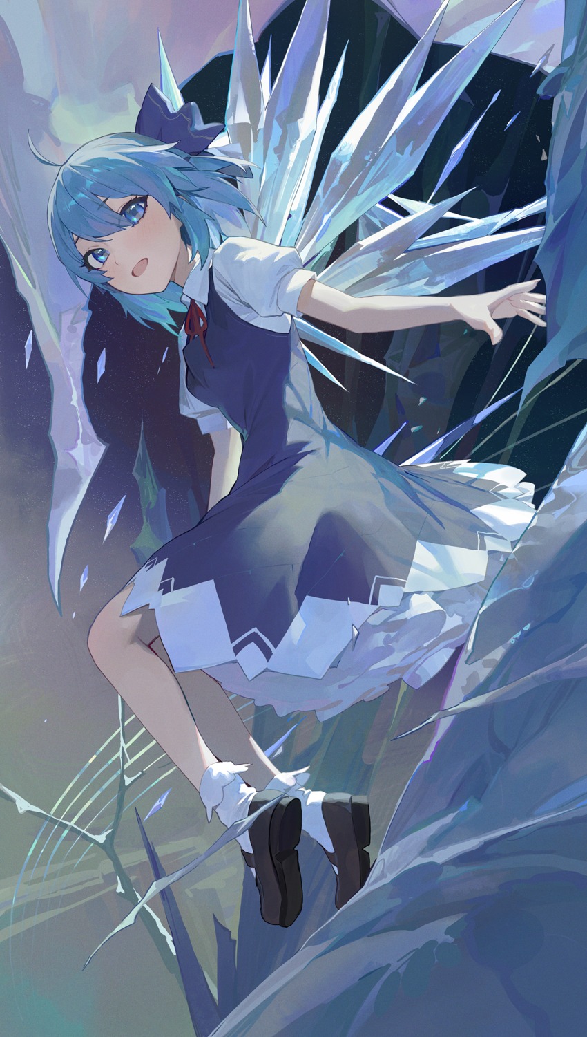 cirno dress modare touhou wings