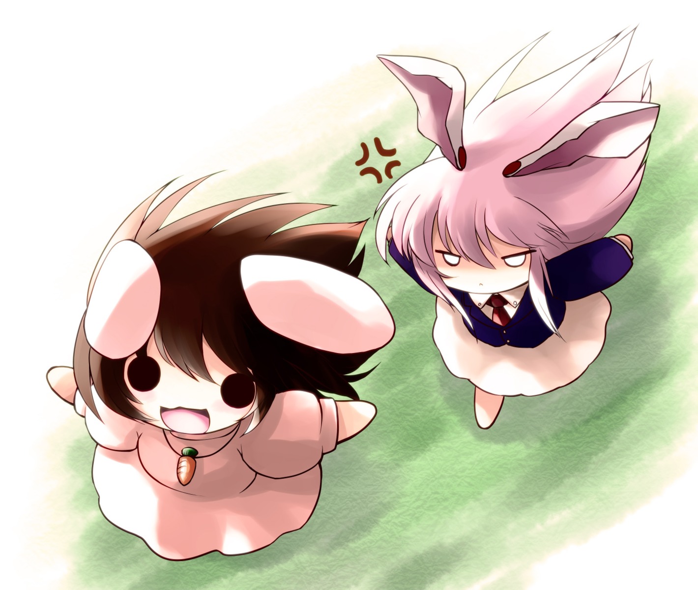 animal_ears bunny_ears chibi inaba_tewi reisen_udongein_inaba touhou yume_shokunin