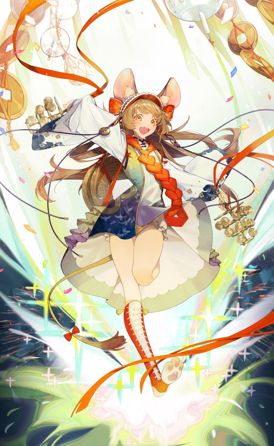 00suger001 animal_ears asian_clothes bloomers skirt_lift tail