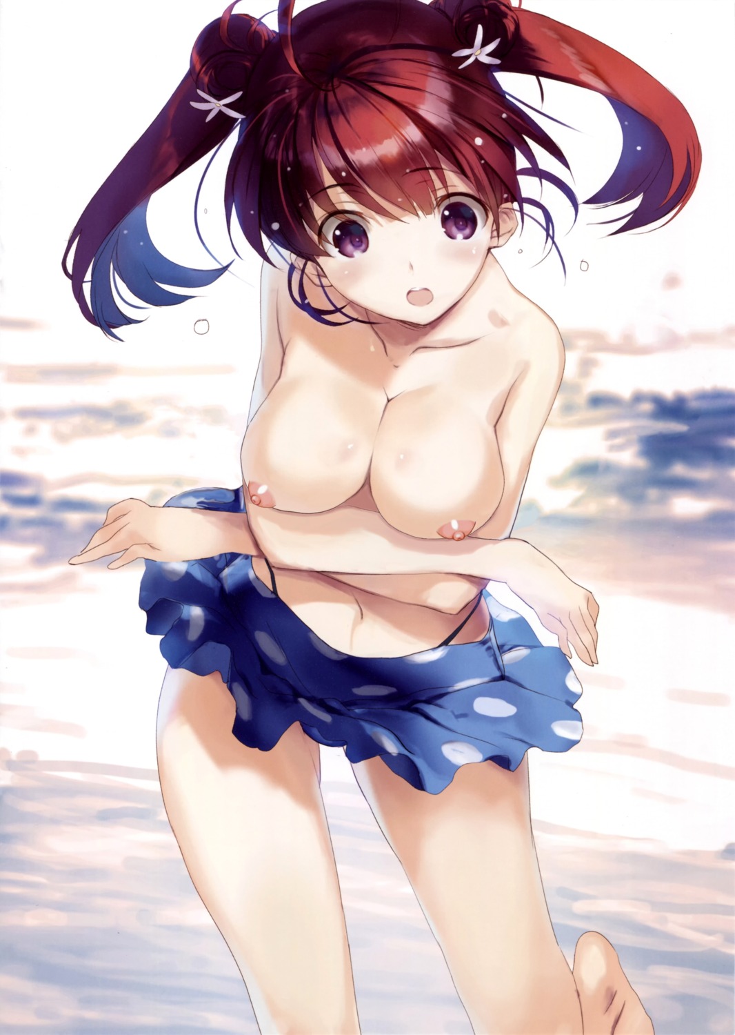 breast_hold hashima_izumi nakamura_takeshi nipples nise-juushofutei photoshop saenai_heroine_no_sodatekata swimsuits topless wet