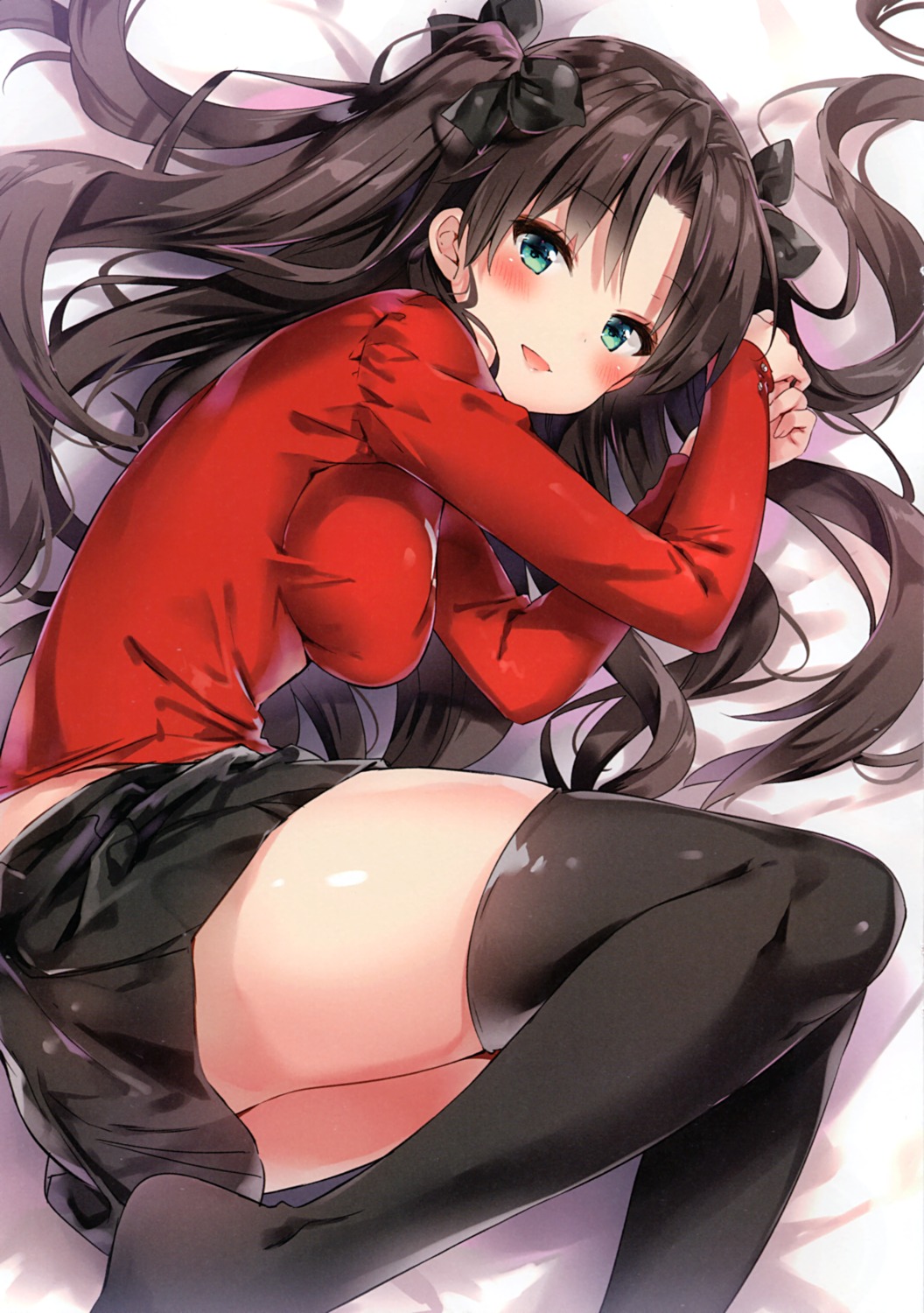 eterna fate/stay_night riichu sweater thighhighs toosaka_rin