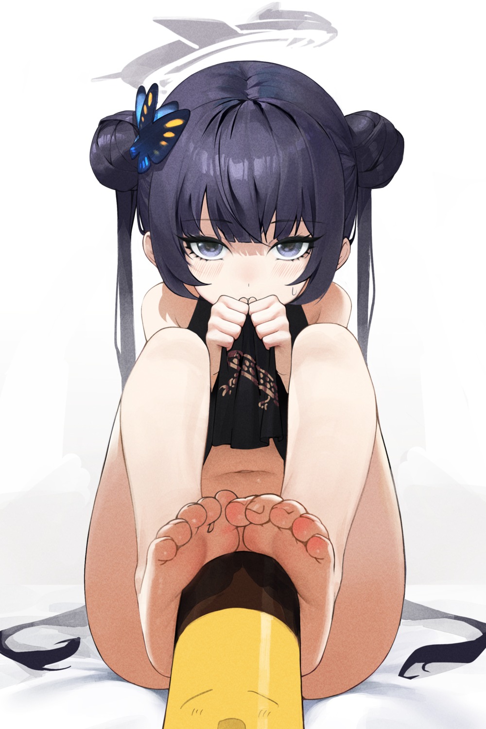 blue_archive dress feet halo loli ryuuge_kisaki sbgu skirt_lift