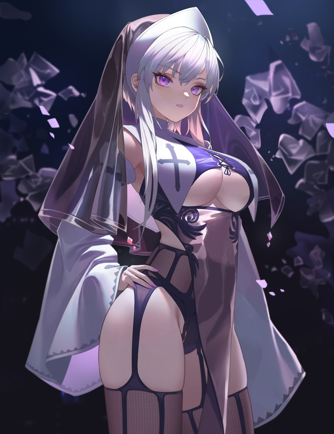 no_bra nun pantsu stockings thighhighs xzu