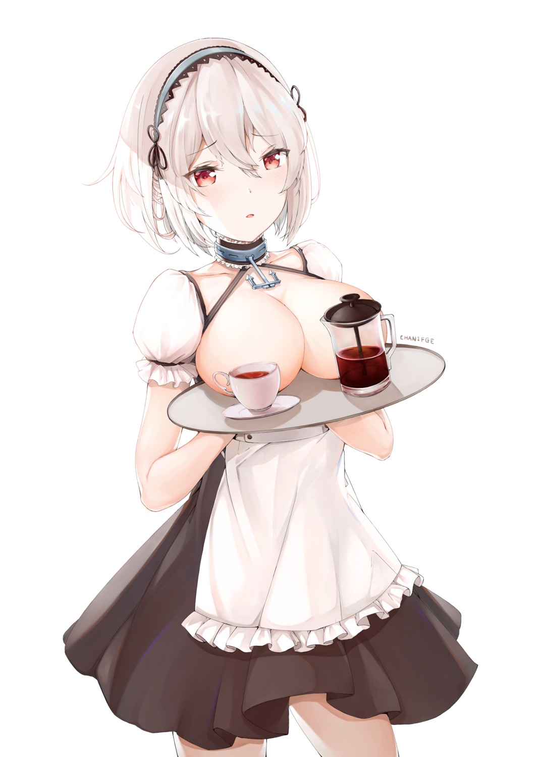 azur_lane breasts chanifge maid no_bra sirius_(azur_lane)