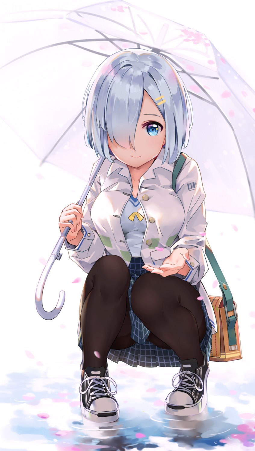hamakaze_(kancolle) kantai_collection pantyhose umbrella yamano_(yamanoh)