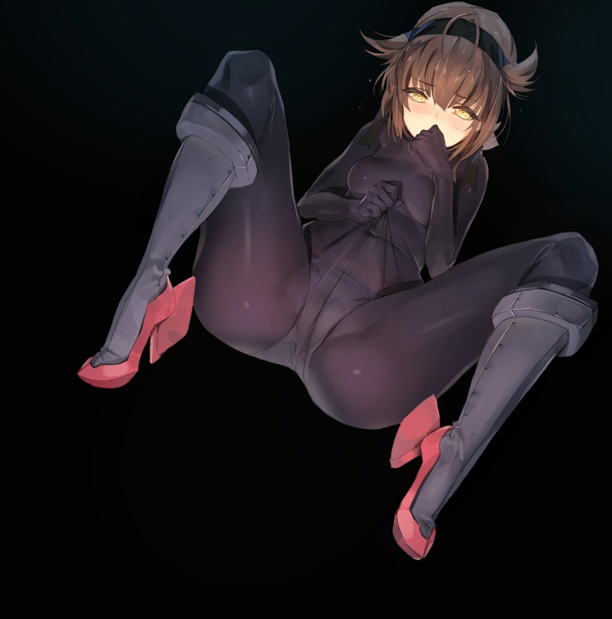 bodysuit cameltoe hatsuzuki_(kancolle) heels kantai_collection see_through yd_(orange_maru)