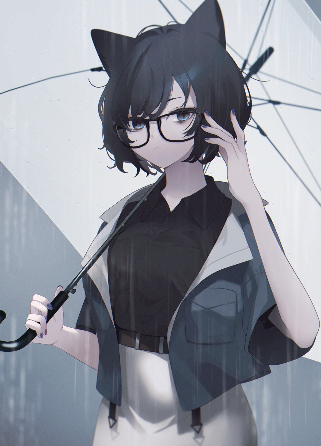 animal_ears megane nekomimi tagme umbrella