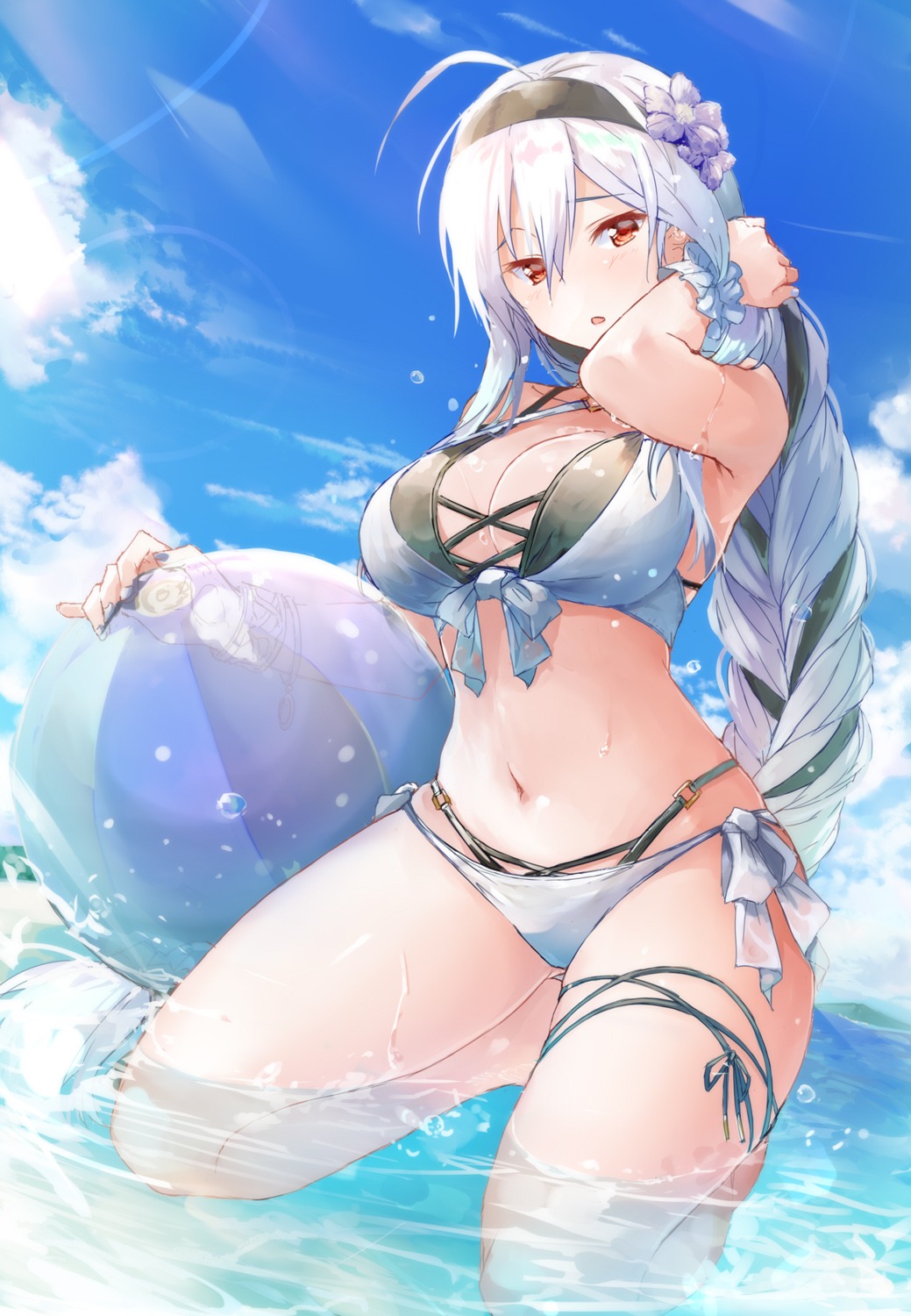 bikini cleavage daidou_(demitasse) swimsuits vocaloid wet yowane_haku