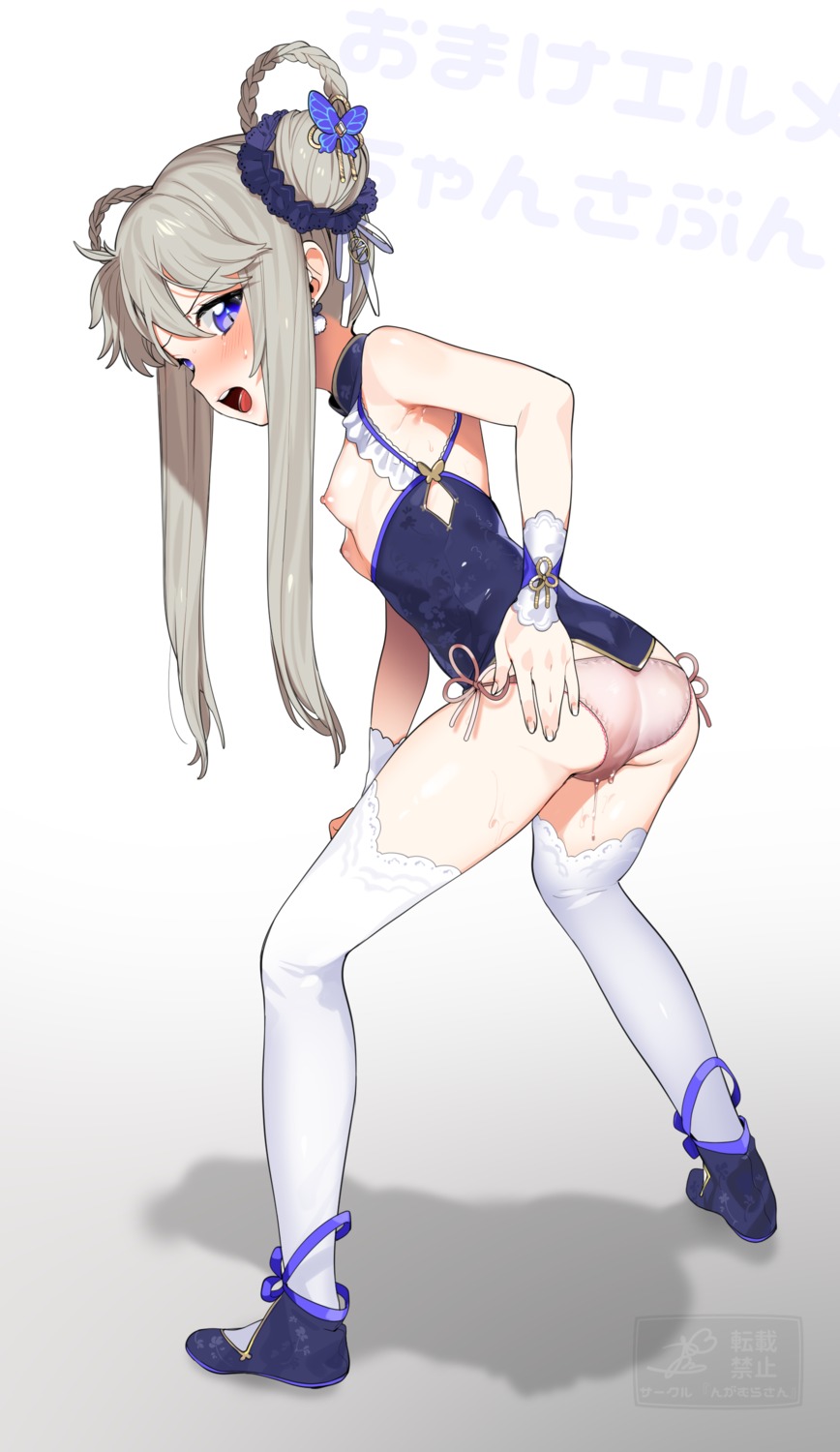 asian_clothes ass breasts loli nipples no_bra ohisashiburi pantsu pussy_juice see_through string_panties thighhighs