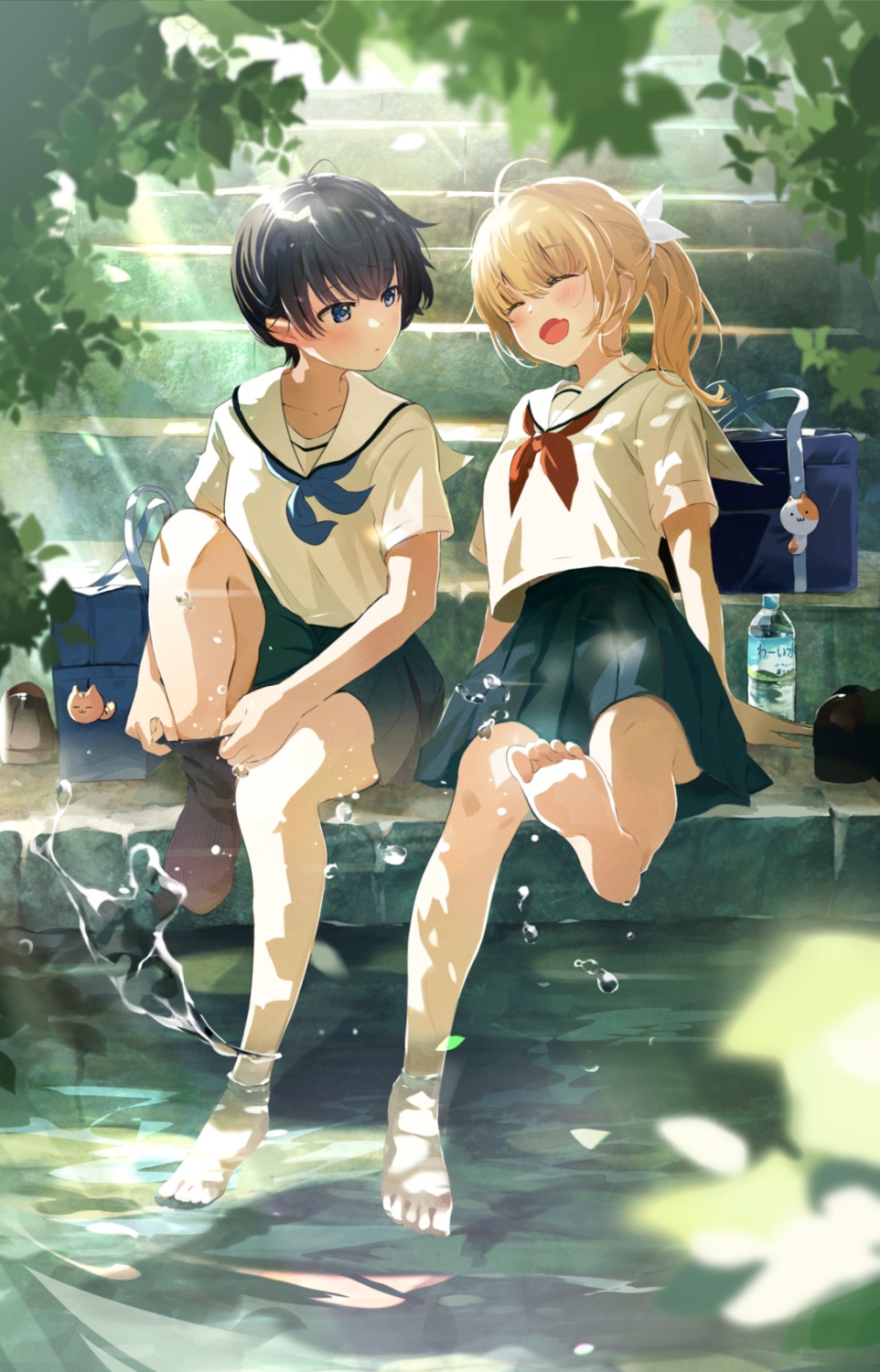 feet seifuku tasuku_(otomebotan) wet