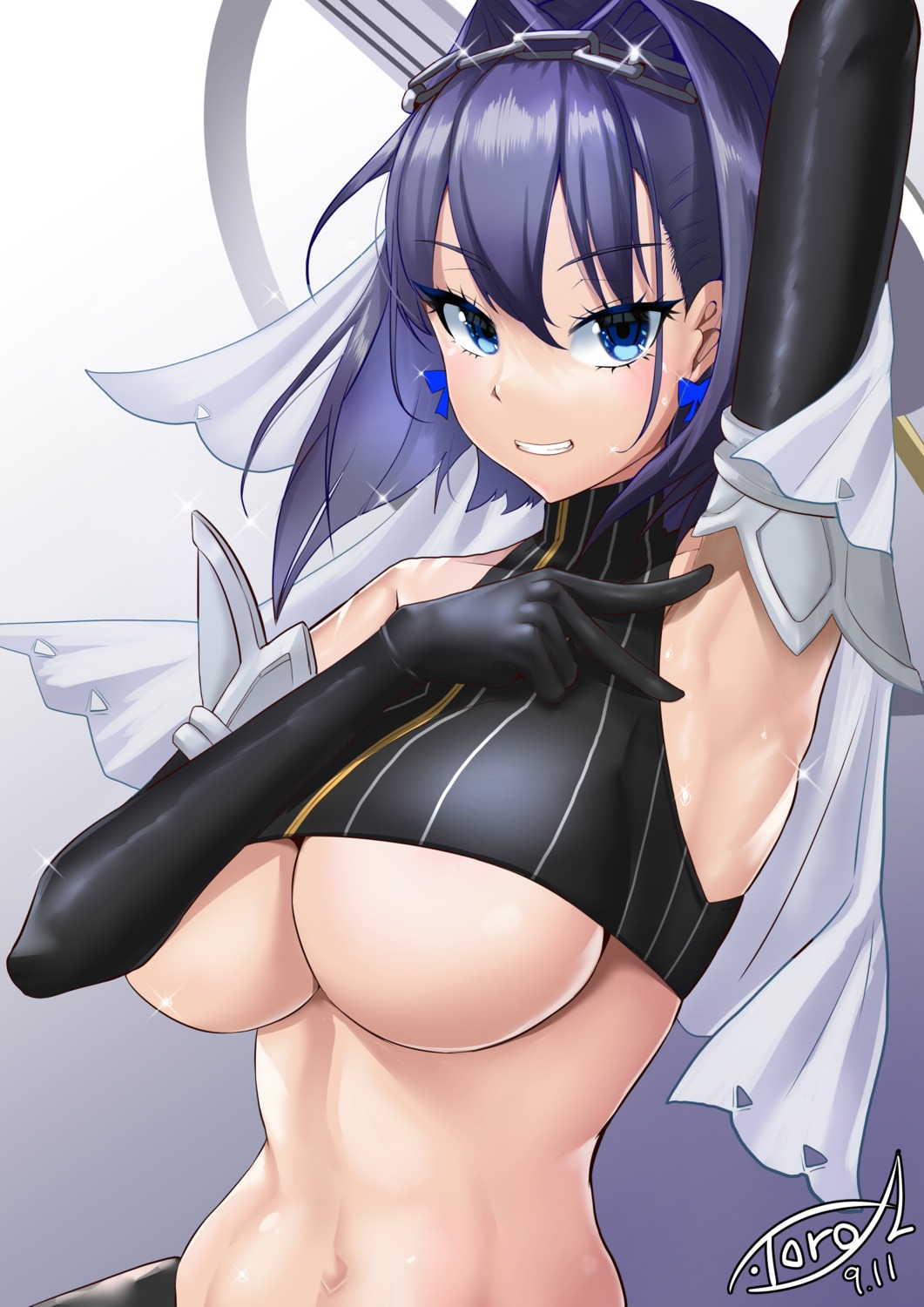 hololive hololive_english no_bra ouro_kronii torozai underboob