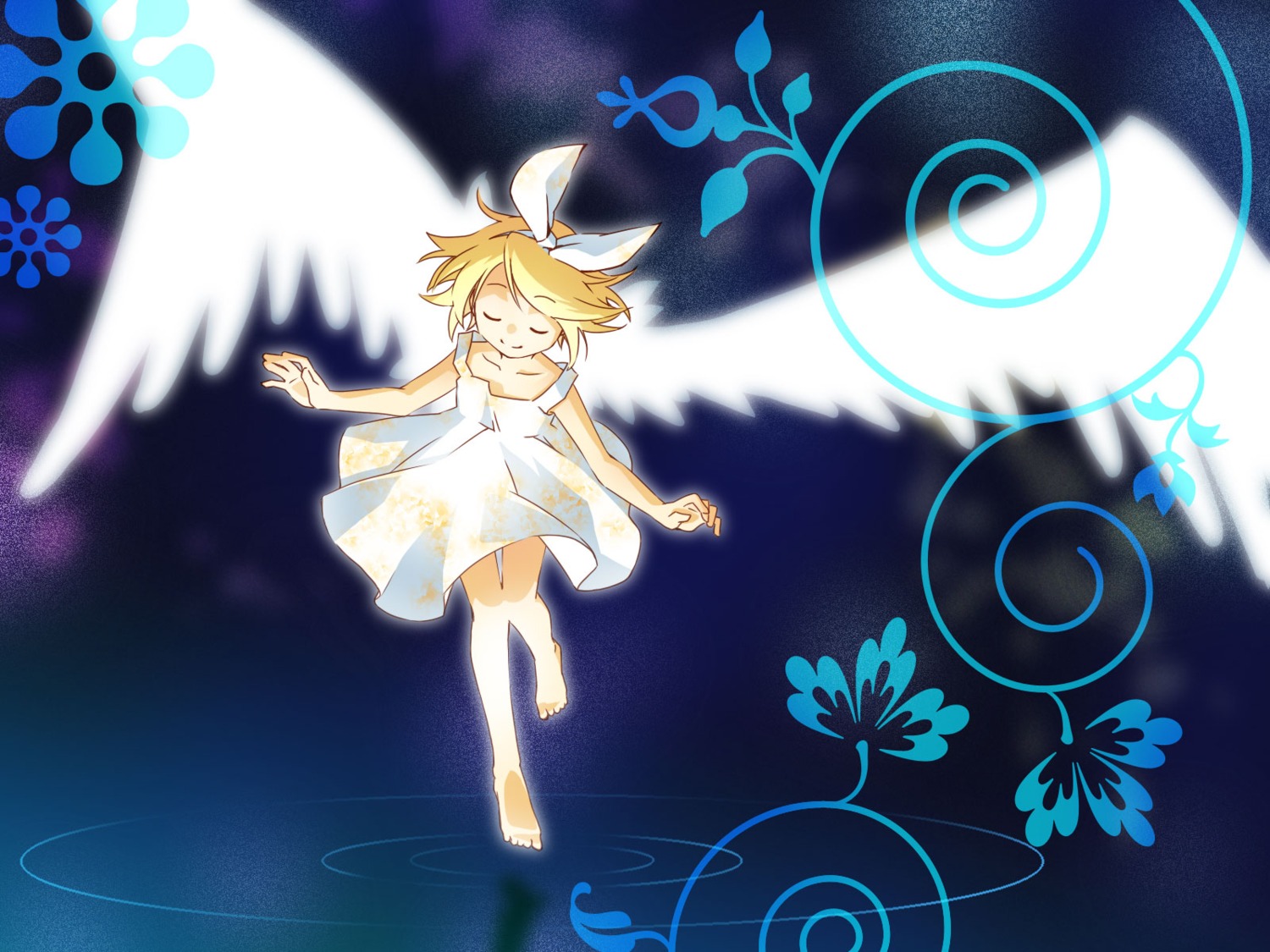 junji kagamine_rin vocaloid wallpaper wings