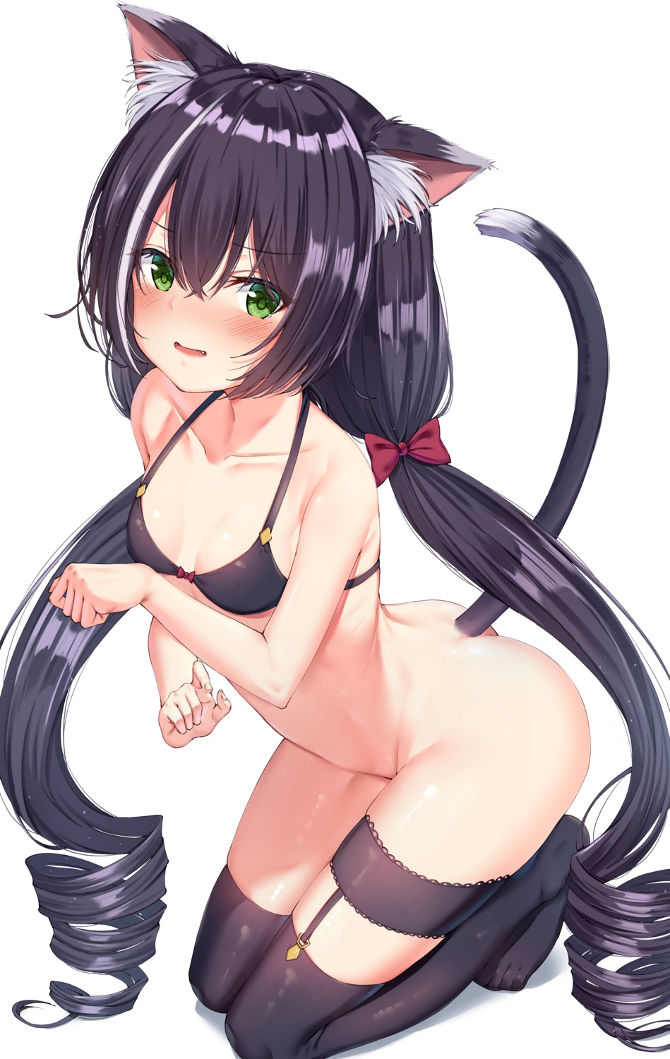 animal_ears ass bottomless bra cleavage garter karyl_(princess_connect) nekomimi princess_connect princess_connect!_re:dive stockings tail thighhighs xue_lu