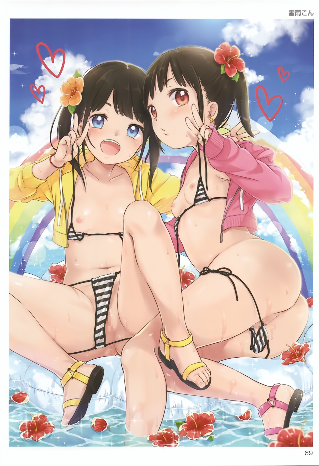 anus bikini breasts censored nipples panty_pull pussy swimsuits toranoana undressing wet yukiu_con