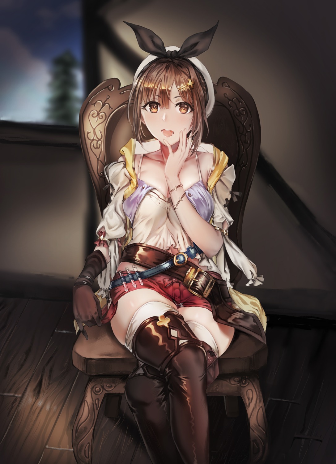 atelier atelier_ryza breast_hold cleavage jim_dez reisalin_stout thighhighs