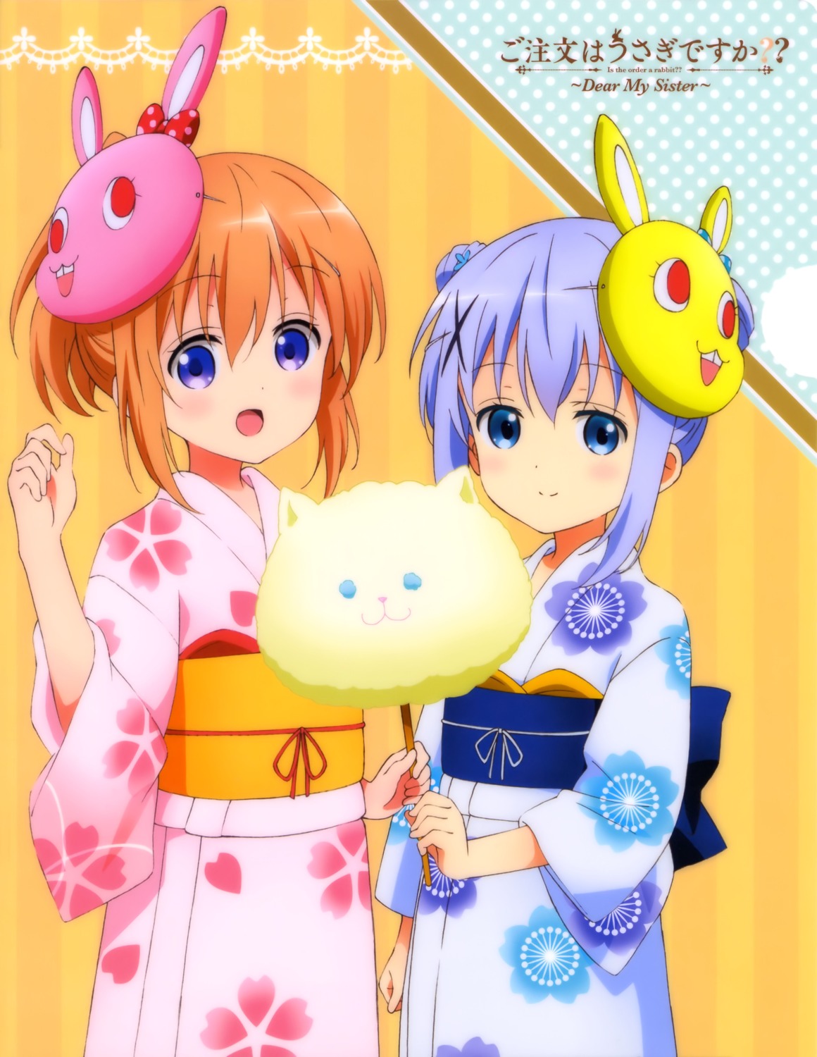 gochuumon_wa_usagi_desu_ka? hoto_cocoa kafuu_chino tippy_(gochuumon_wa_usagi_desu_ka?) yukata