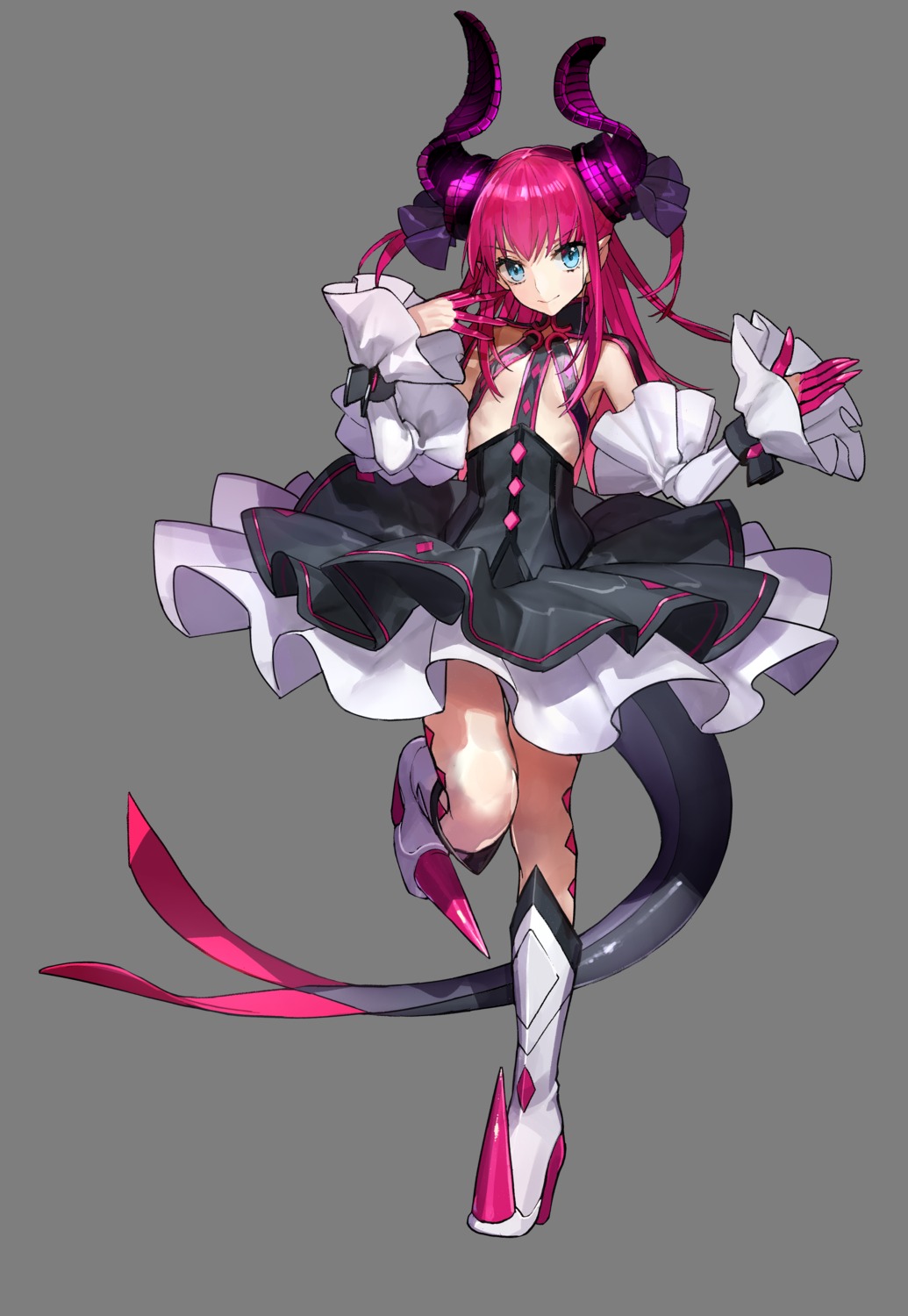 dress elizabeth_bathory fate/extella fate/extra fate/extra_ccc fate/stay_night heels horns no_bra pointy_ears tail transparent_png wada_rco