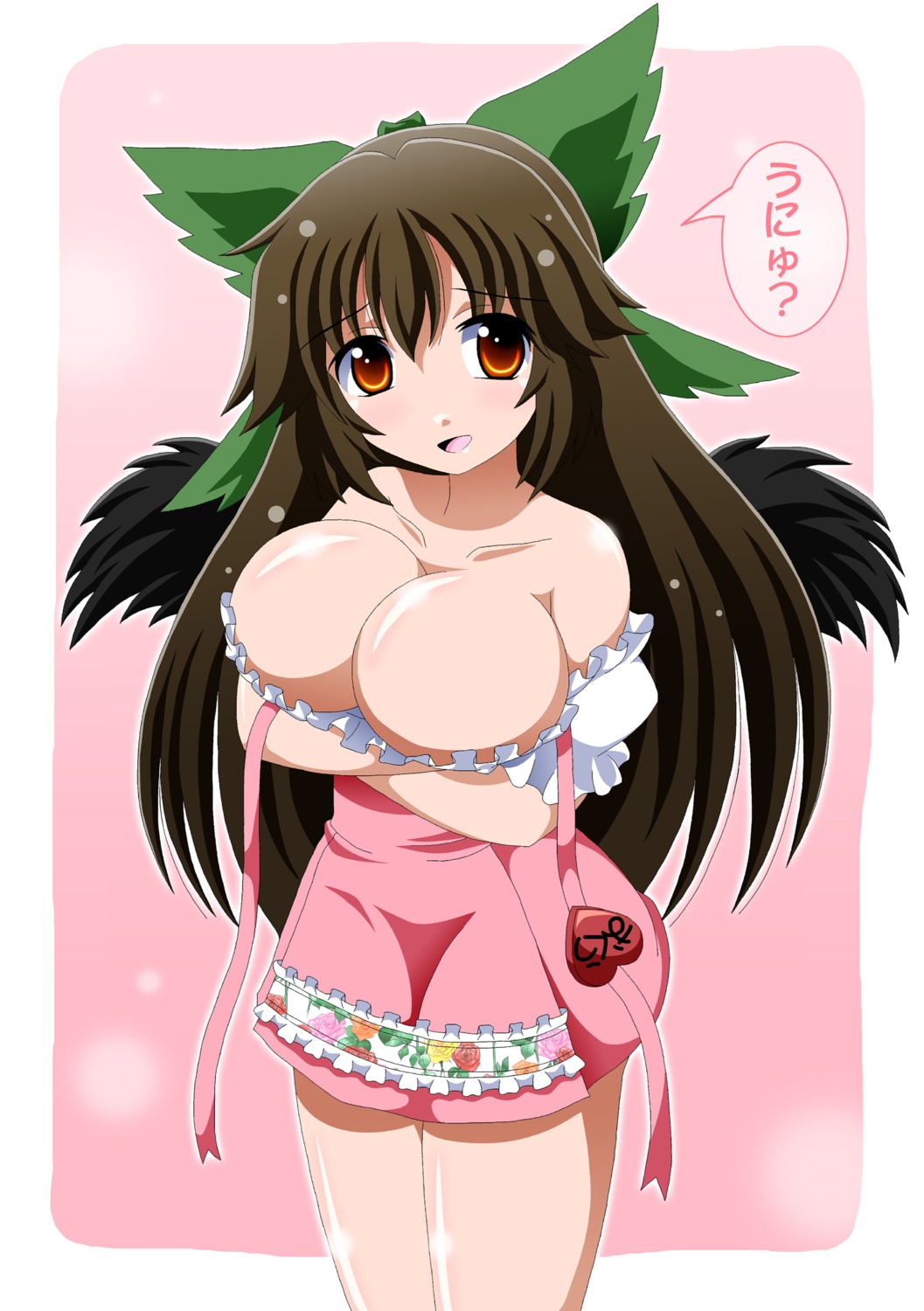 breast_hold cleavage imai_kazunari reiuji_utsuho touhou wings