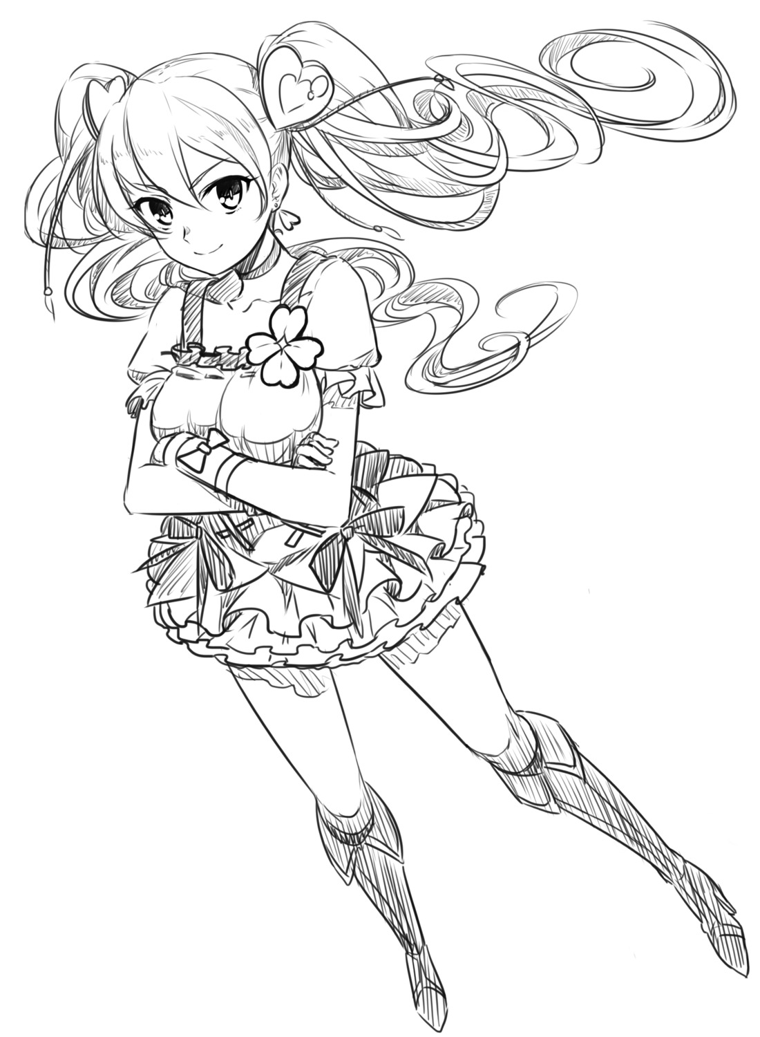 fresh_pretty_cure! minazuki_randoseru momozono_love monochrome pretty_cure sketch