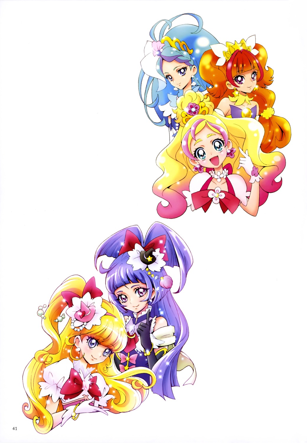 amanogawa_kirara asahina_mirai go!_princess_precure haruno_haruka izayoi_riko kaidou_minami kamikita_futago mahoutsukai_precure! precure